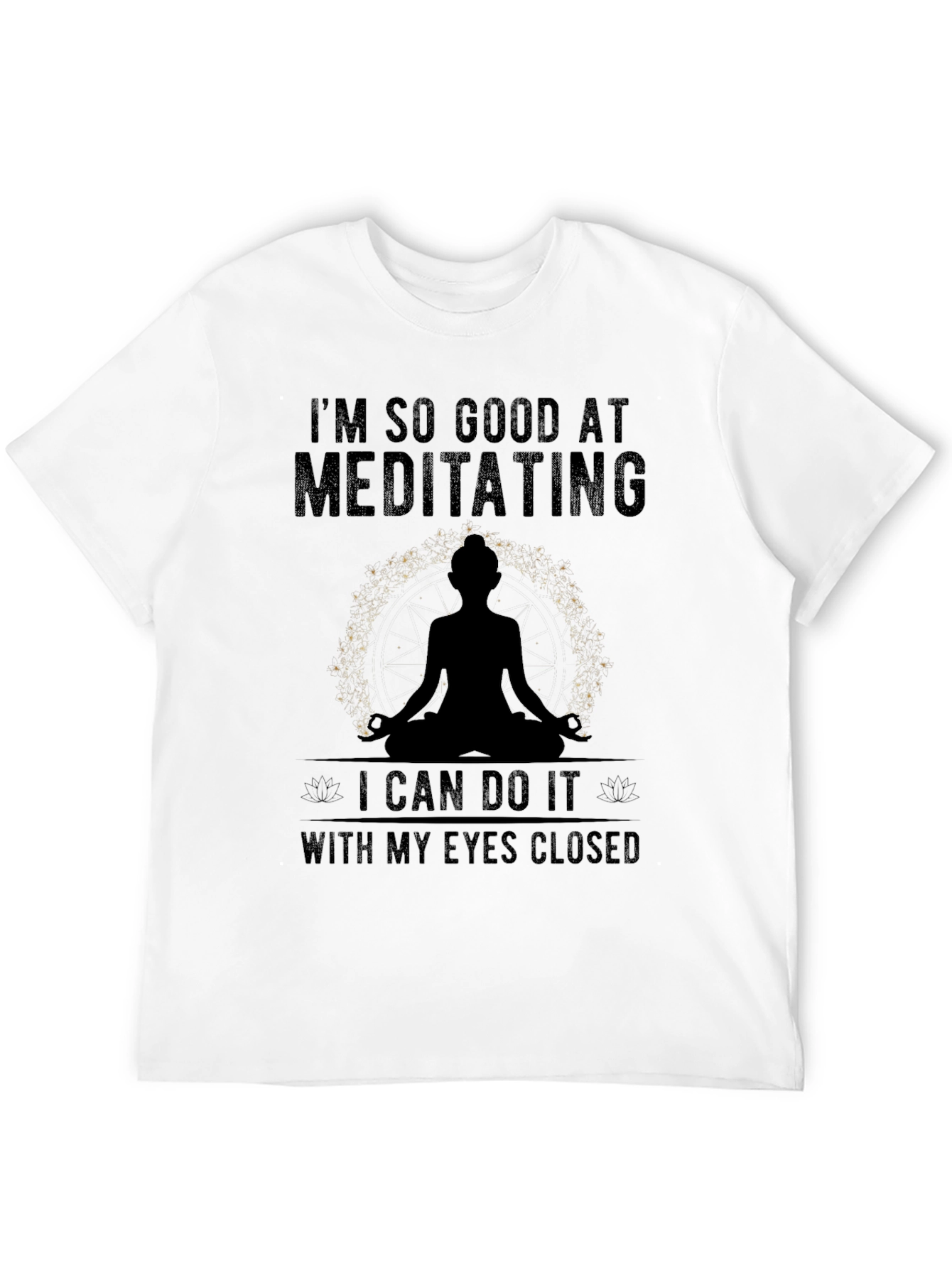 Black Meditating Graphic T-Shirt - Men's Black Tee view 12
