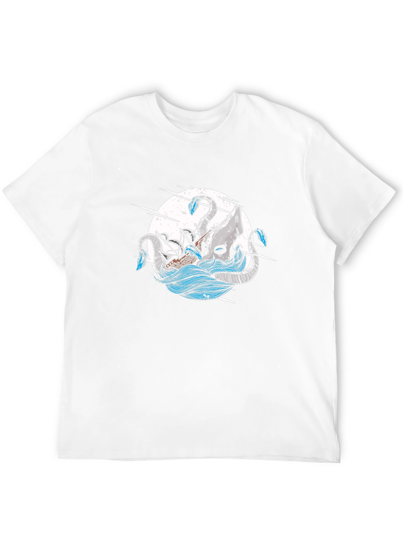 Black Kraken Attack Graphic Tee - Nautical Style view 12