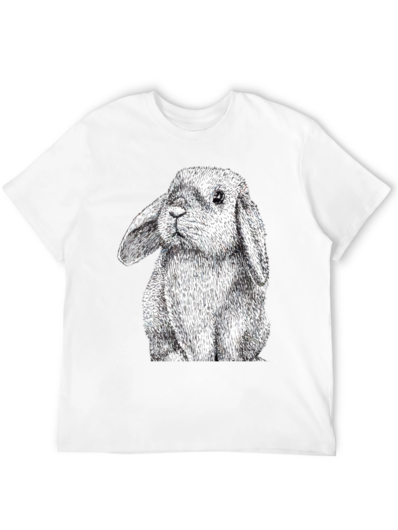 Black Rabbit Graphic Tee - Black Cotton T-Shirt view 12