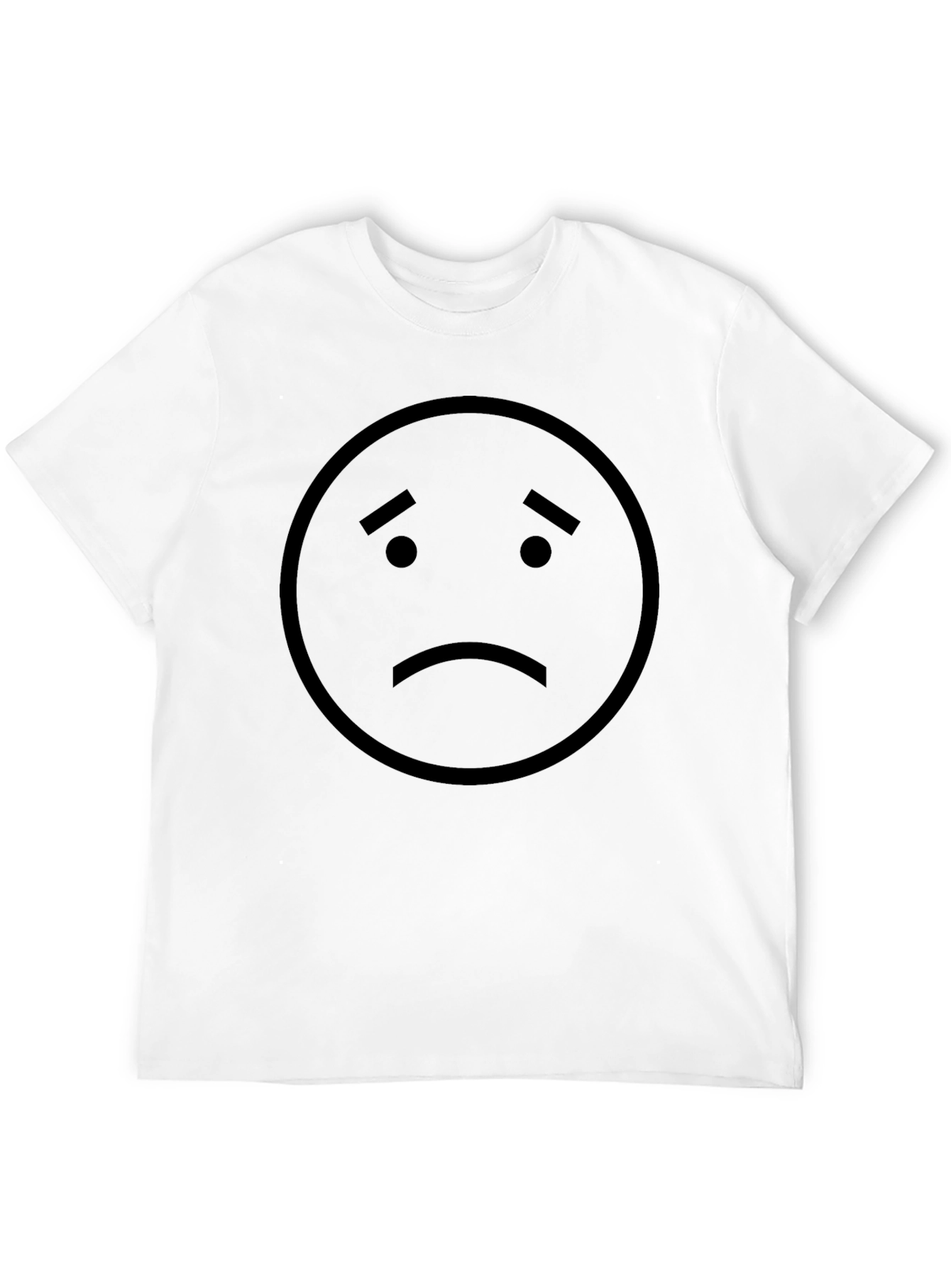 Black Sad Face Graphic T-Shirt - Unisex Casual Tee view 12