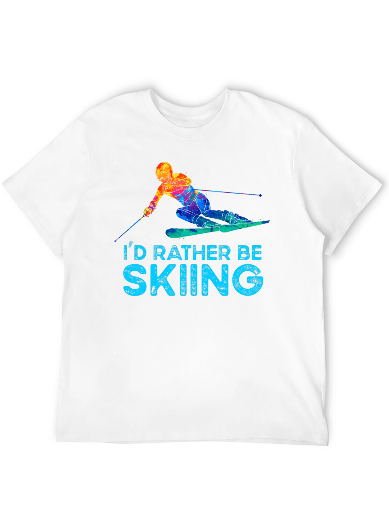 Black I'd Rather Be Skiing T-Shirt - Novelty Graphic Tee view 12