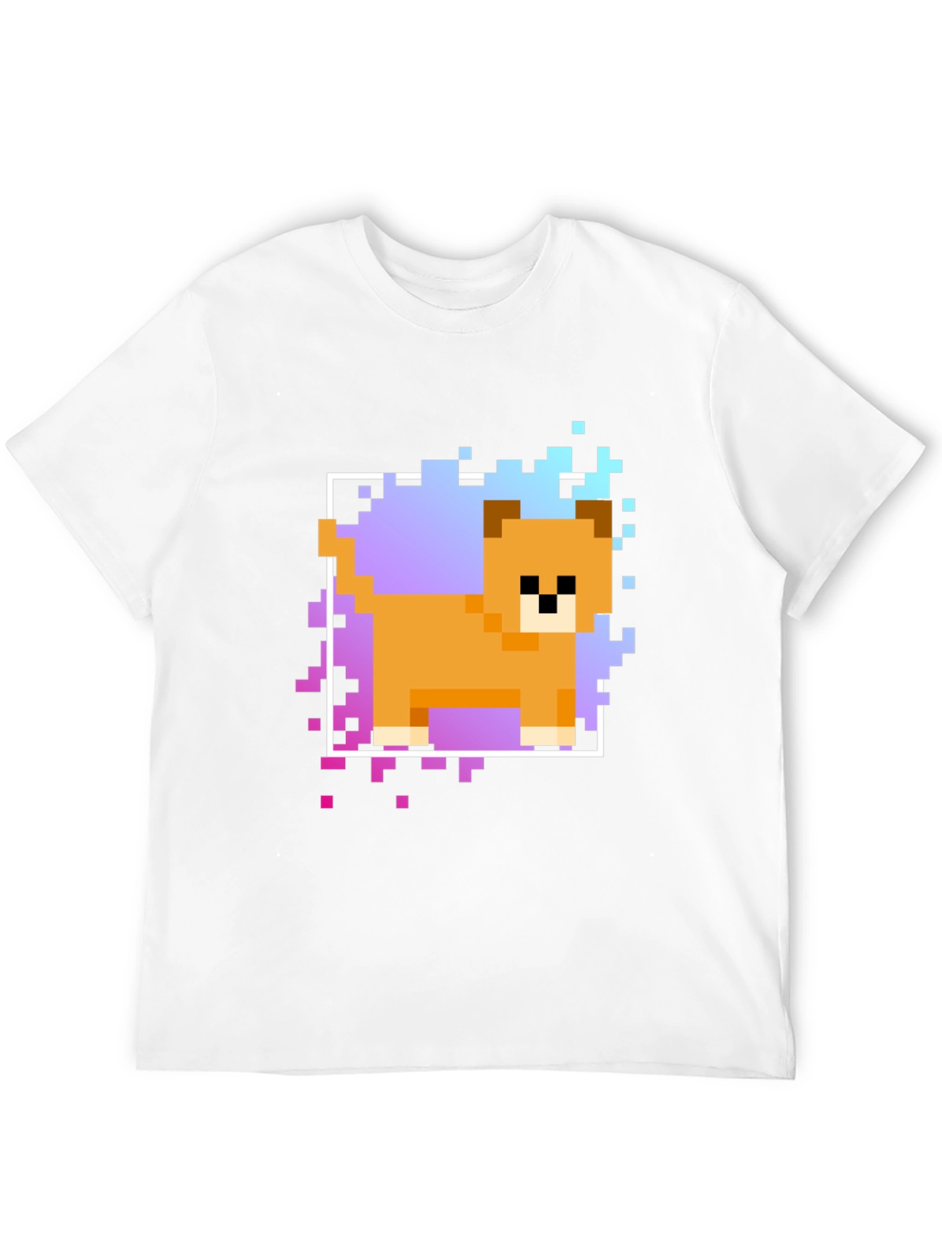 Black Pixel Dog Graphic T-Shirt - Trendy Casual Wear view 12