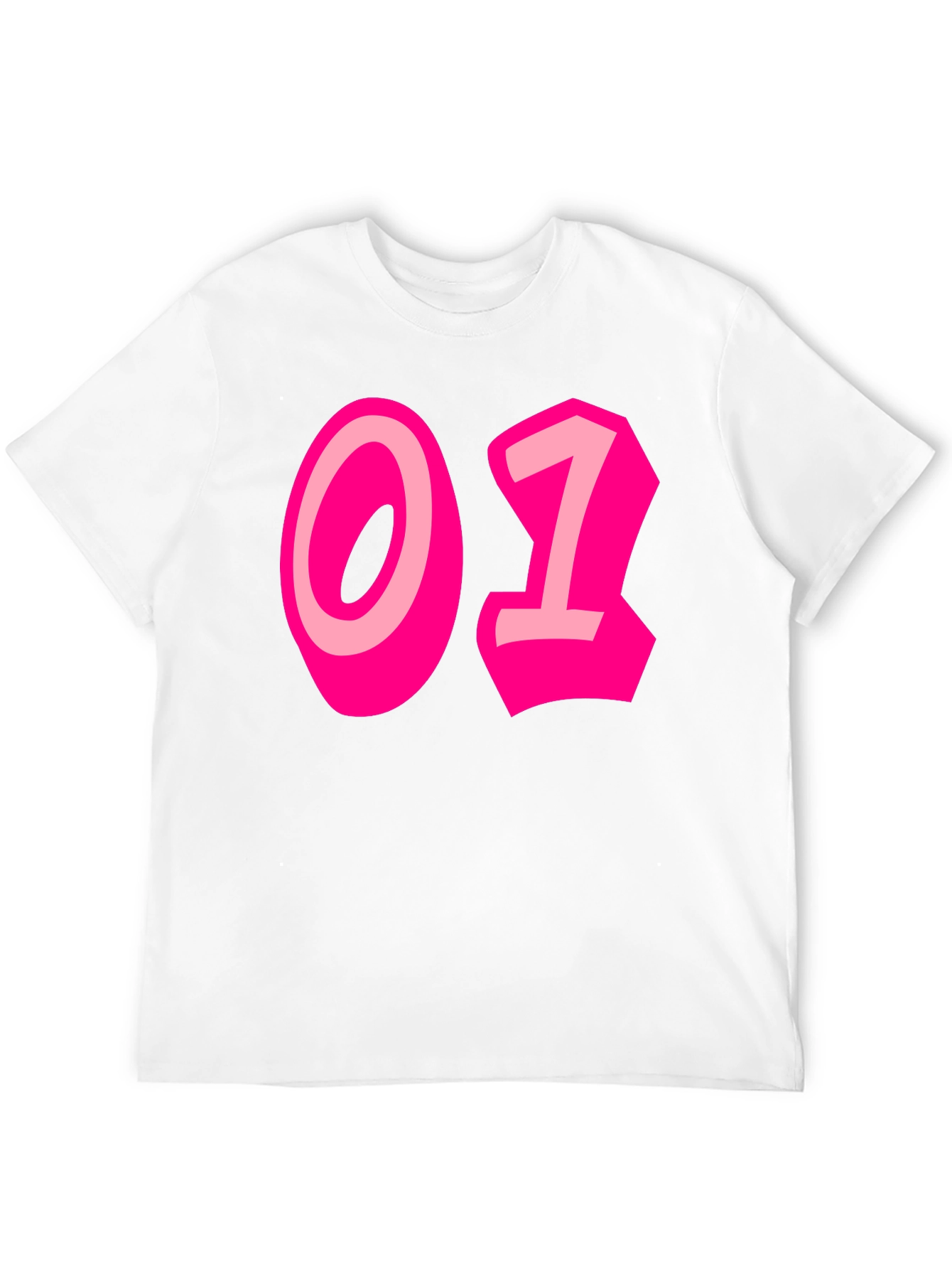 Black Black Tee with Bold Pink "01" Graphic view 12