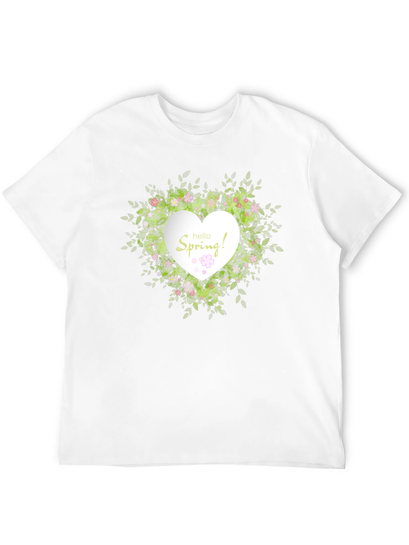 Black Spring Floral Heart T-Shirt - Black Cotton Tee view 12