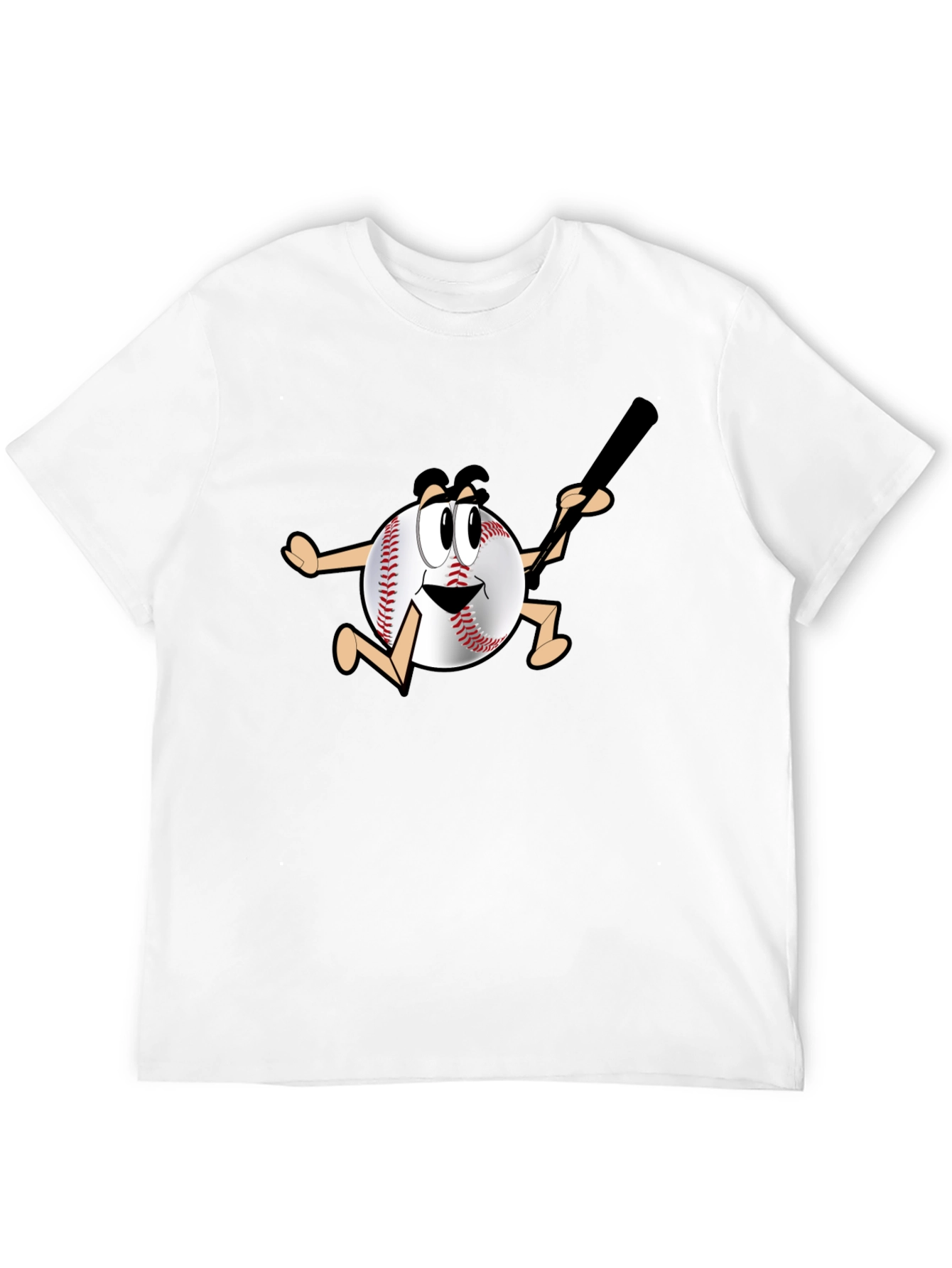 Black Baseball Cartoon T-Shirt view 12