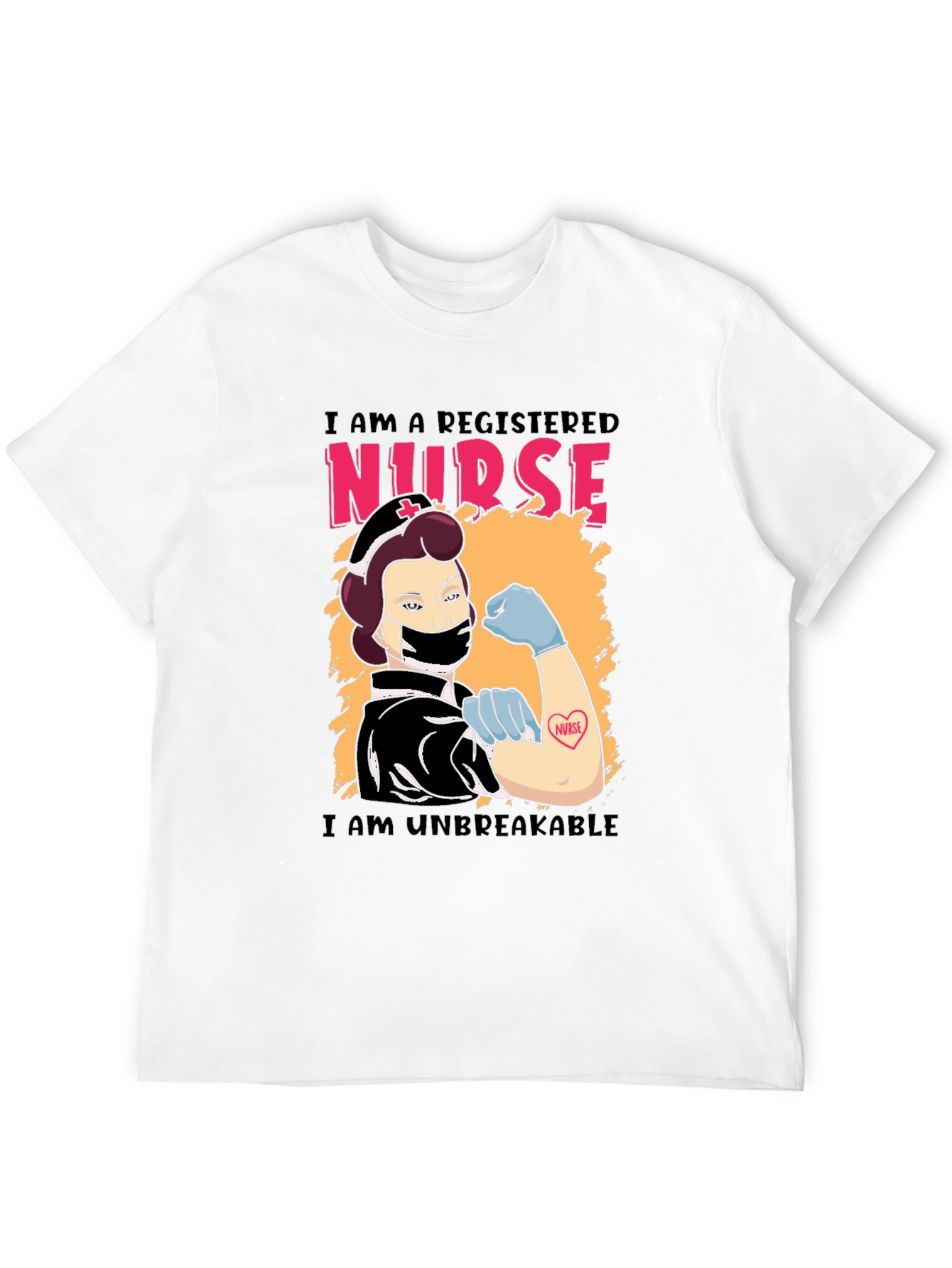 Black Registered Nurse Unbreakable Graphic T-Shirt view 12