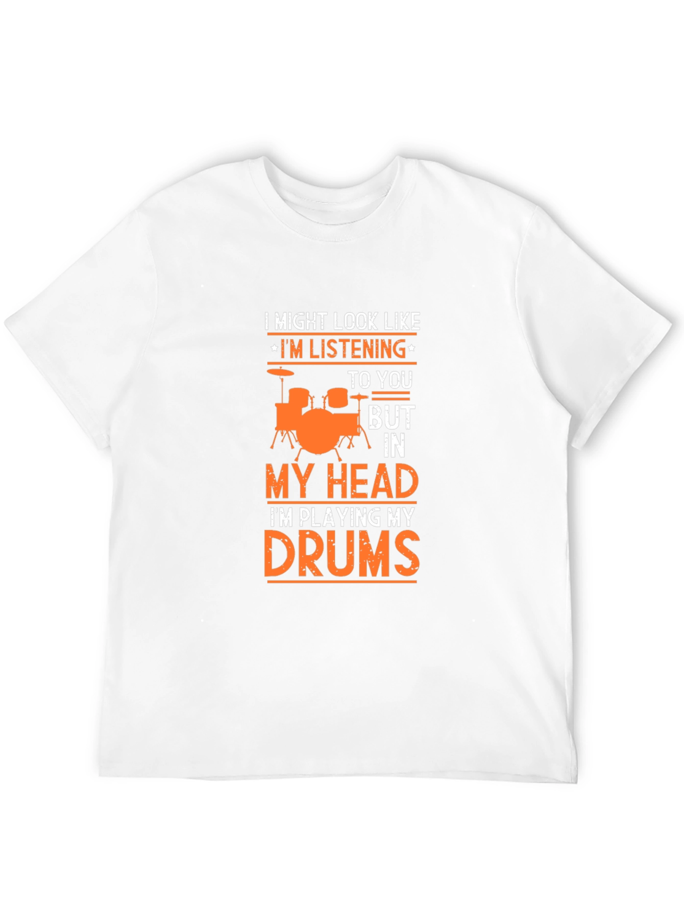 Black Drummer T-Shirt: "I Might Look Like I'm Listening" view 12