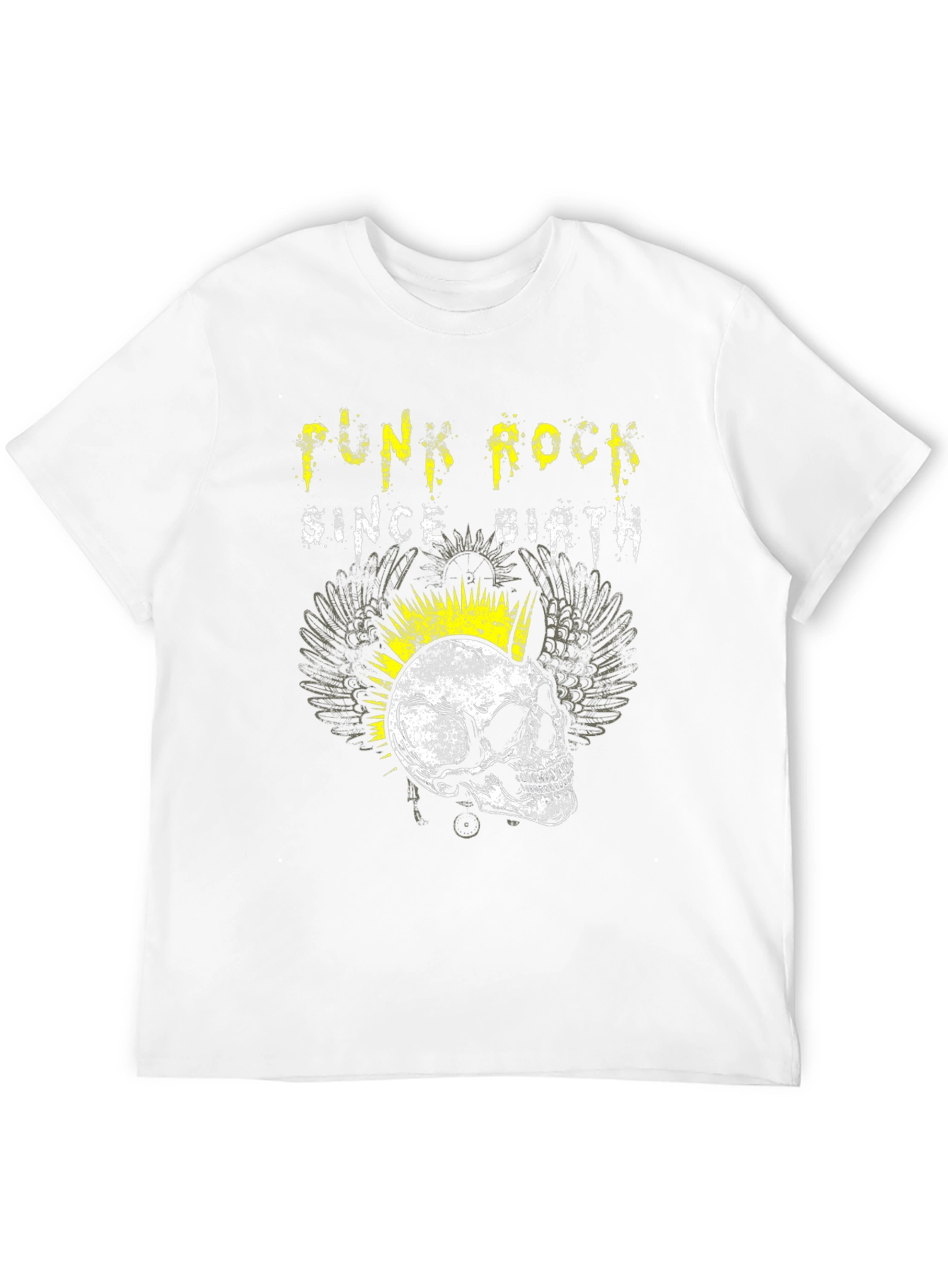 Black Punk Rock Since Birth Skull Graphic Tee view 12