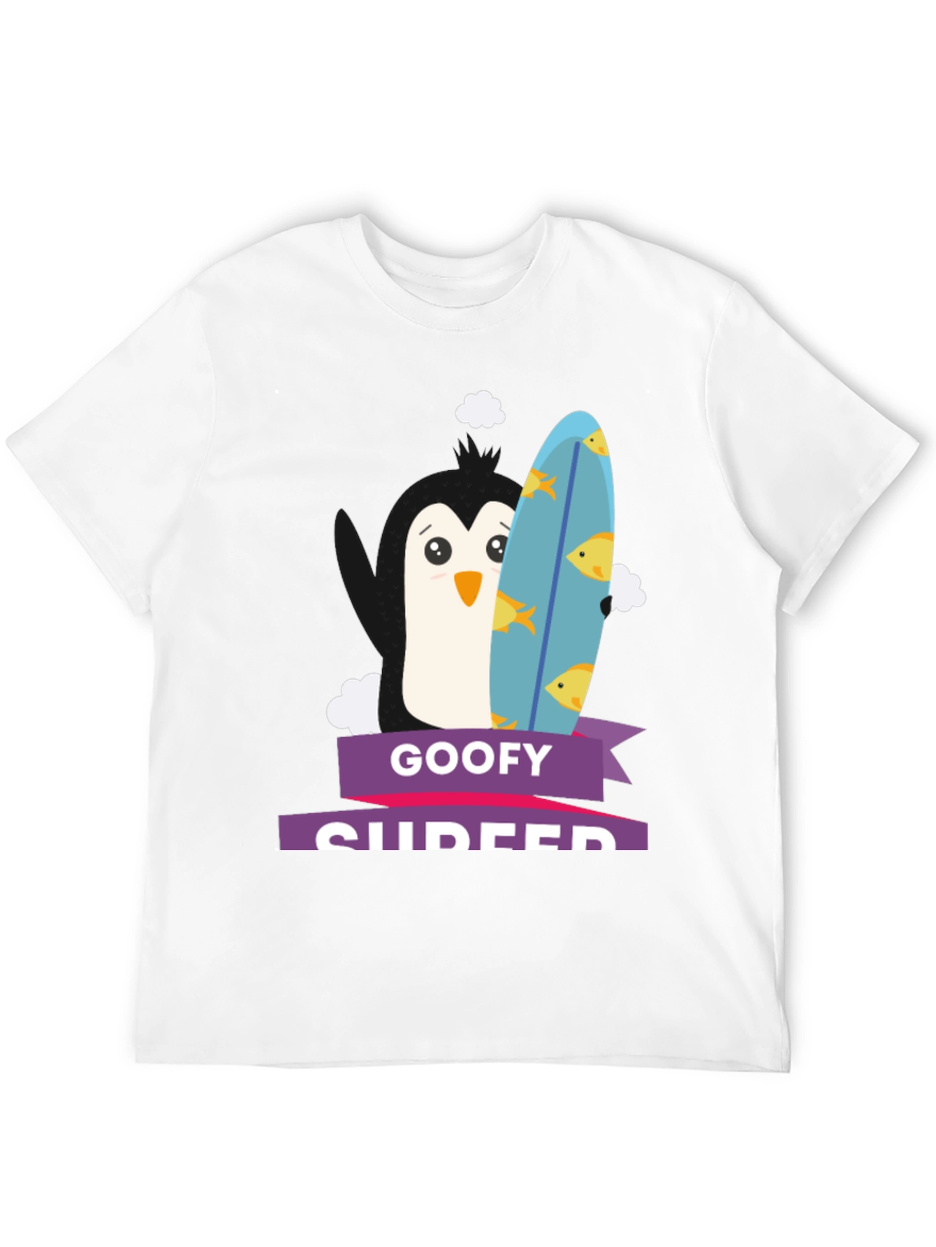 Black Goofy Surfer Penguin Graphic Tee view 12