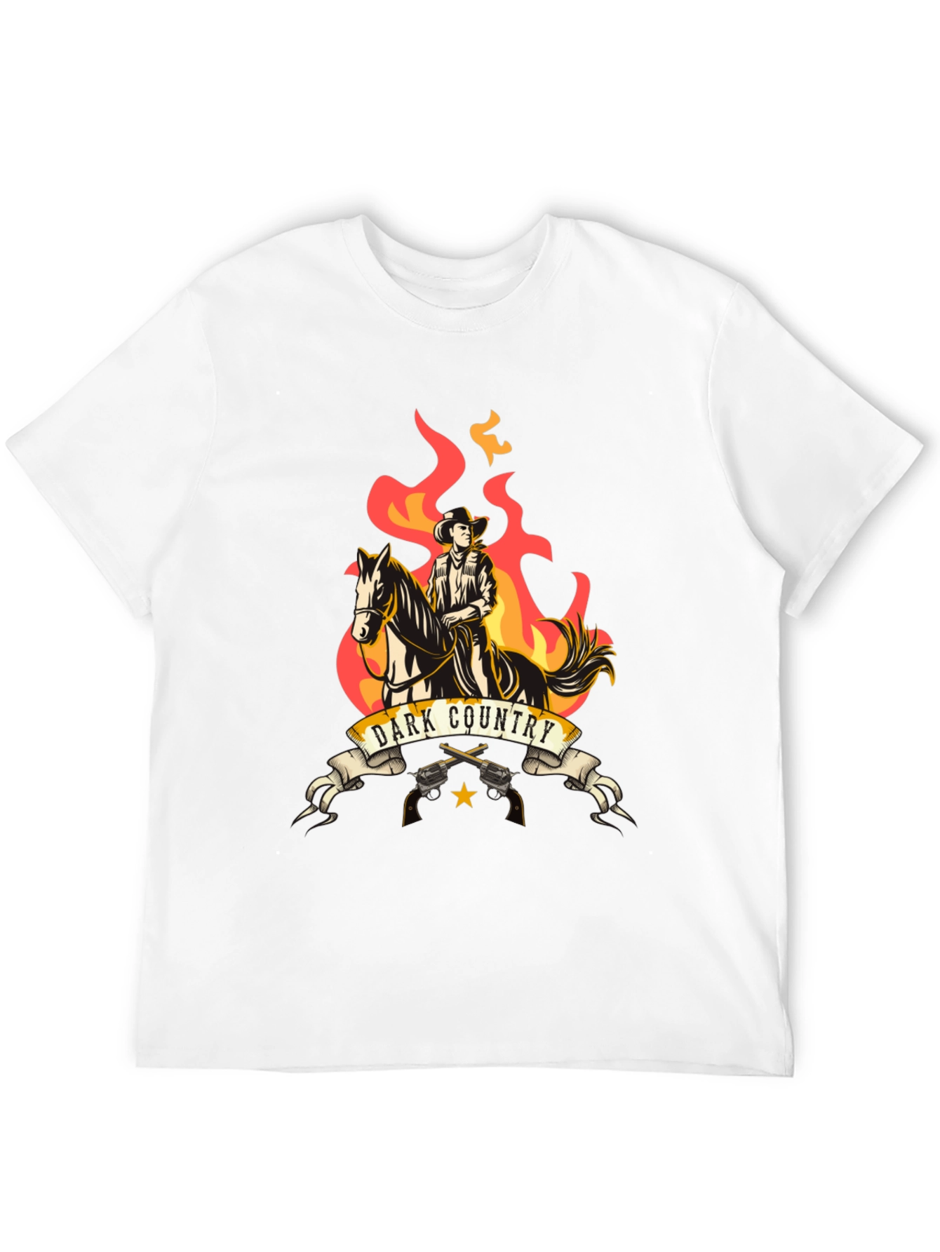 Black Dark Country Cowboy Graphic Tee view 12