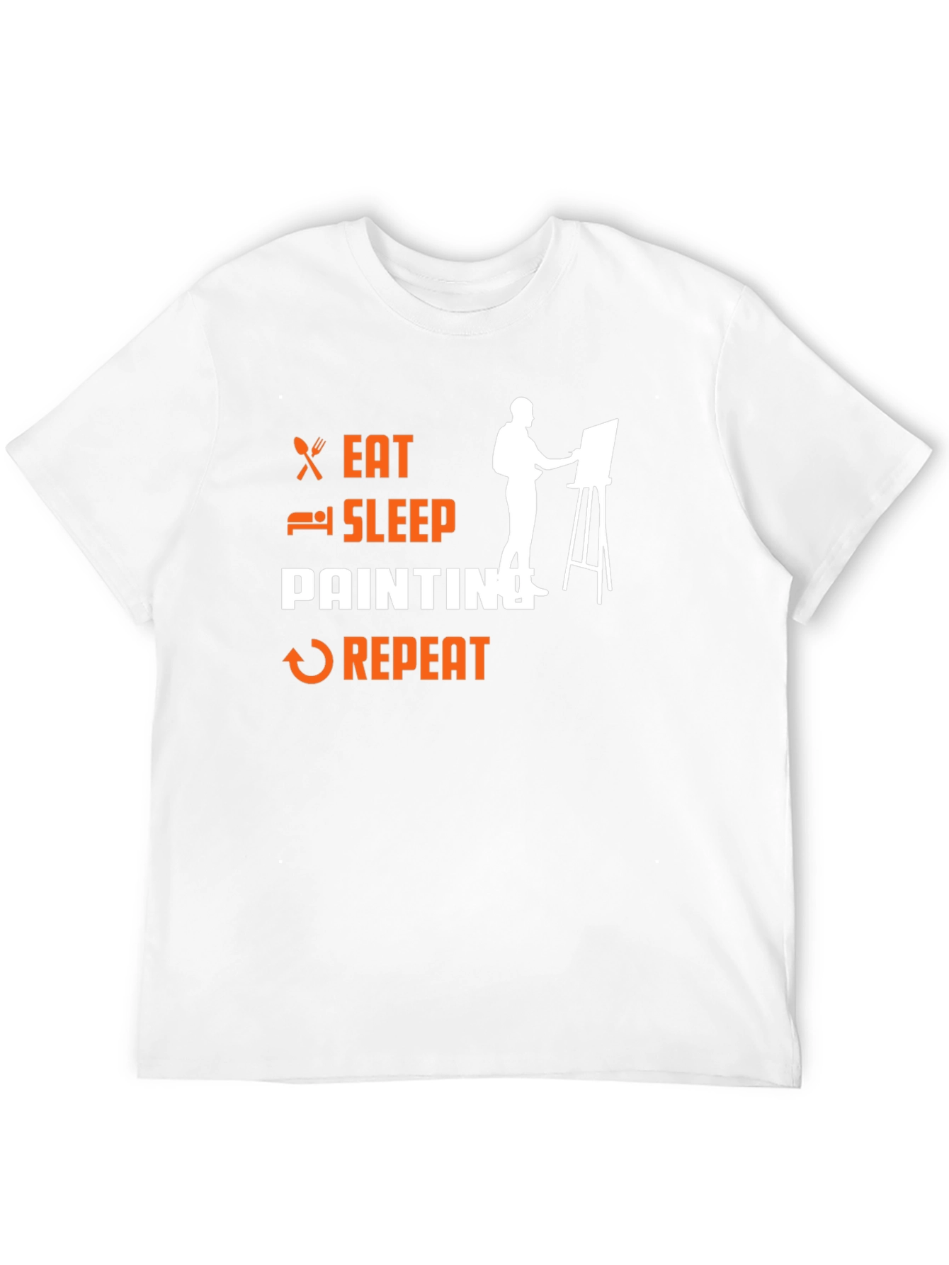 Eat Sleep Painting Repeat Black T-Shirt - 12