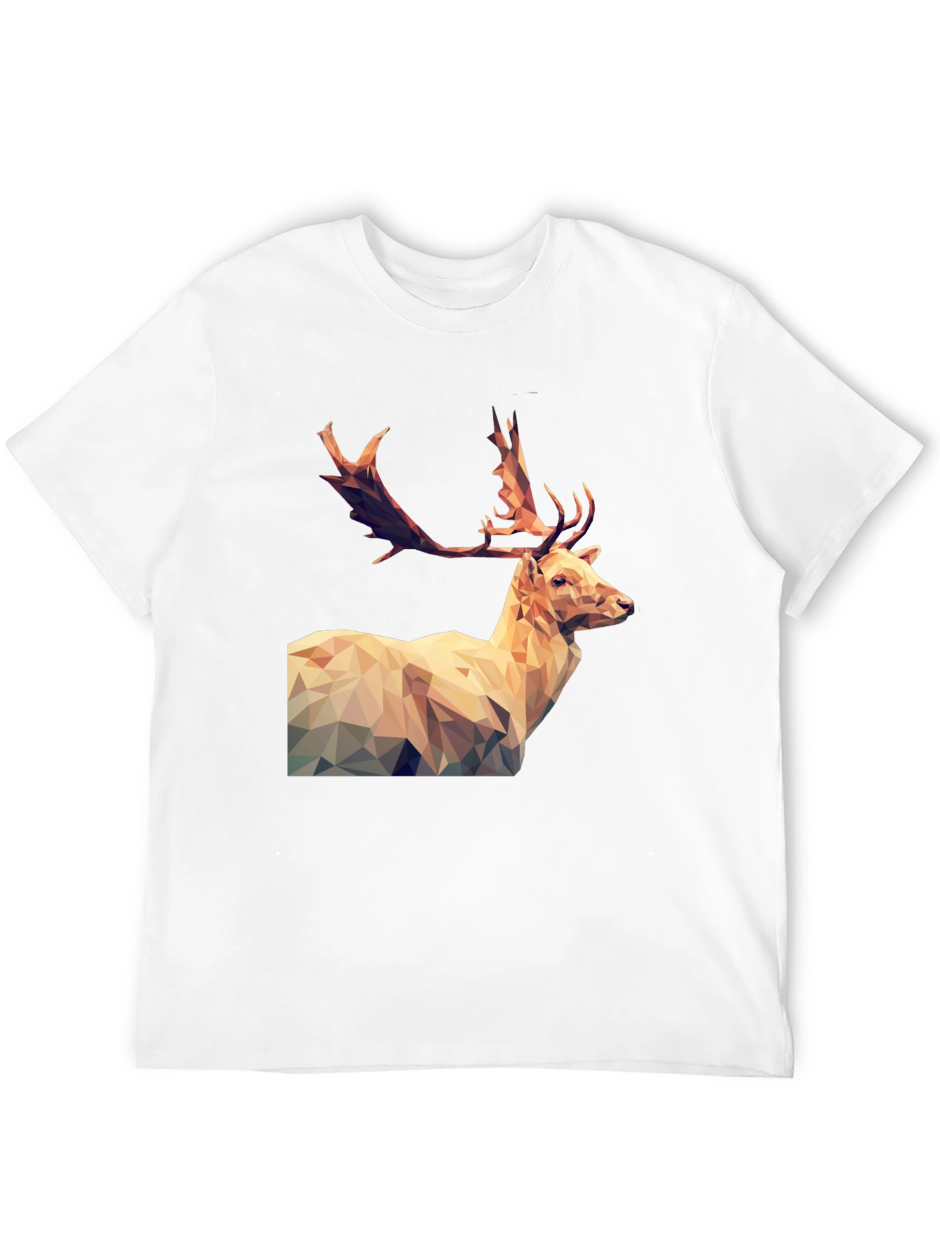 Black Geometric Deer Graphic Tee - Men's Black T-Shirt view 12