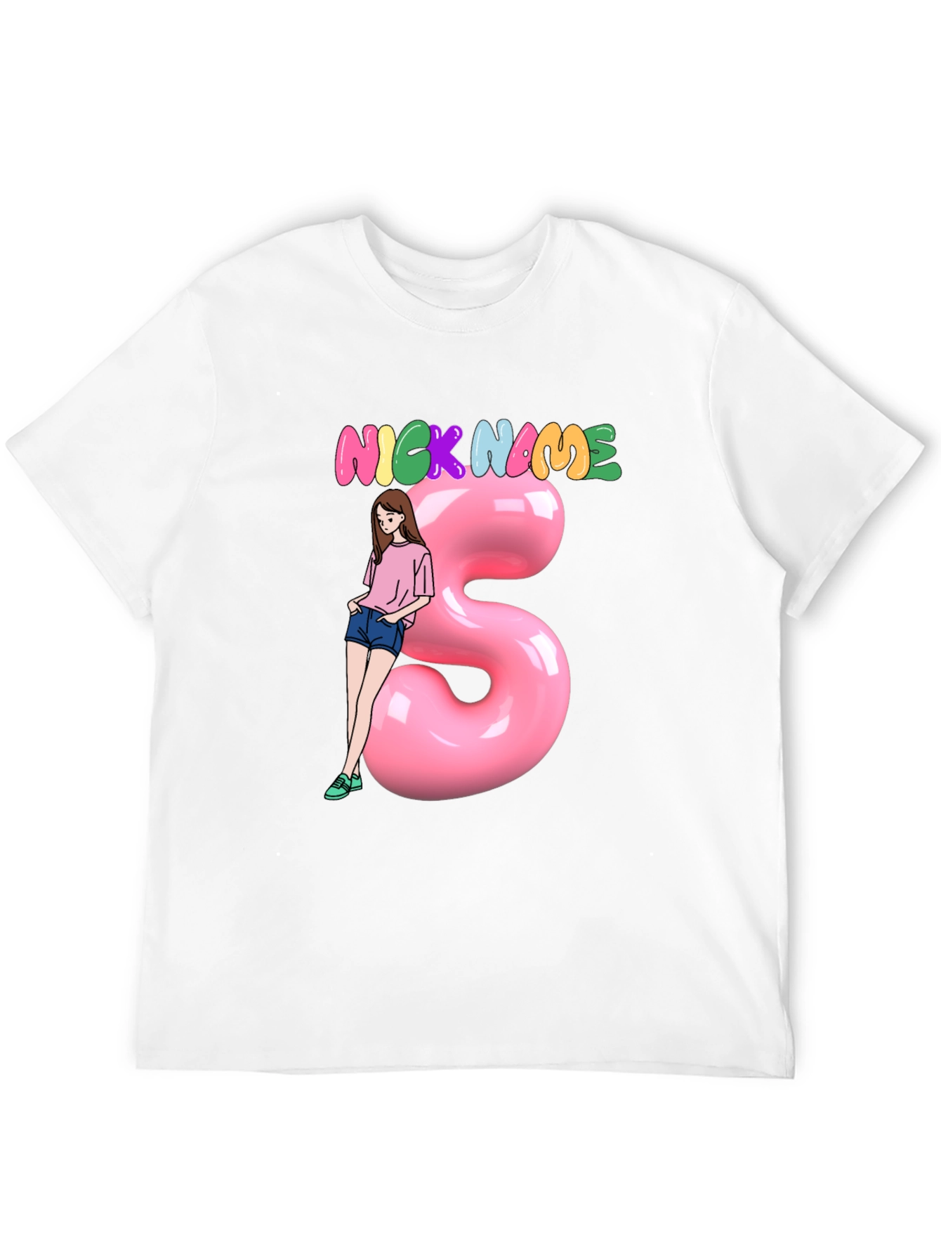 Black Nickname Girl Graphic T-Shirt - Unisex view 12