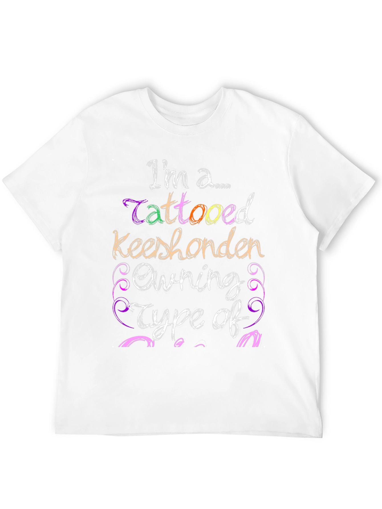 Black Tattooed Keeshonden Owning Type T-Shirt view 12