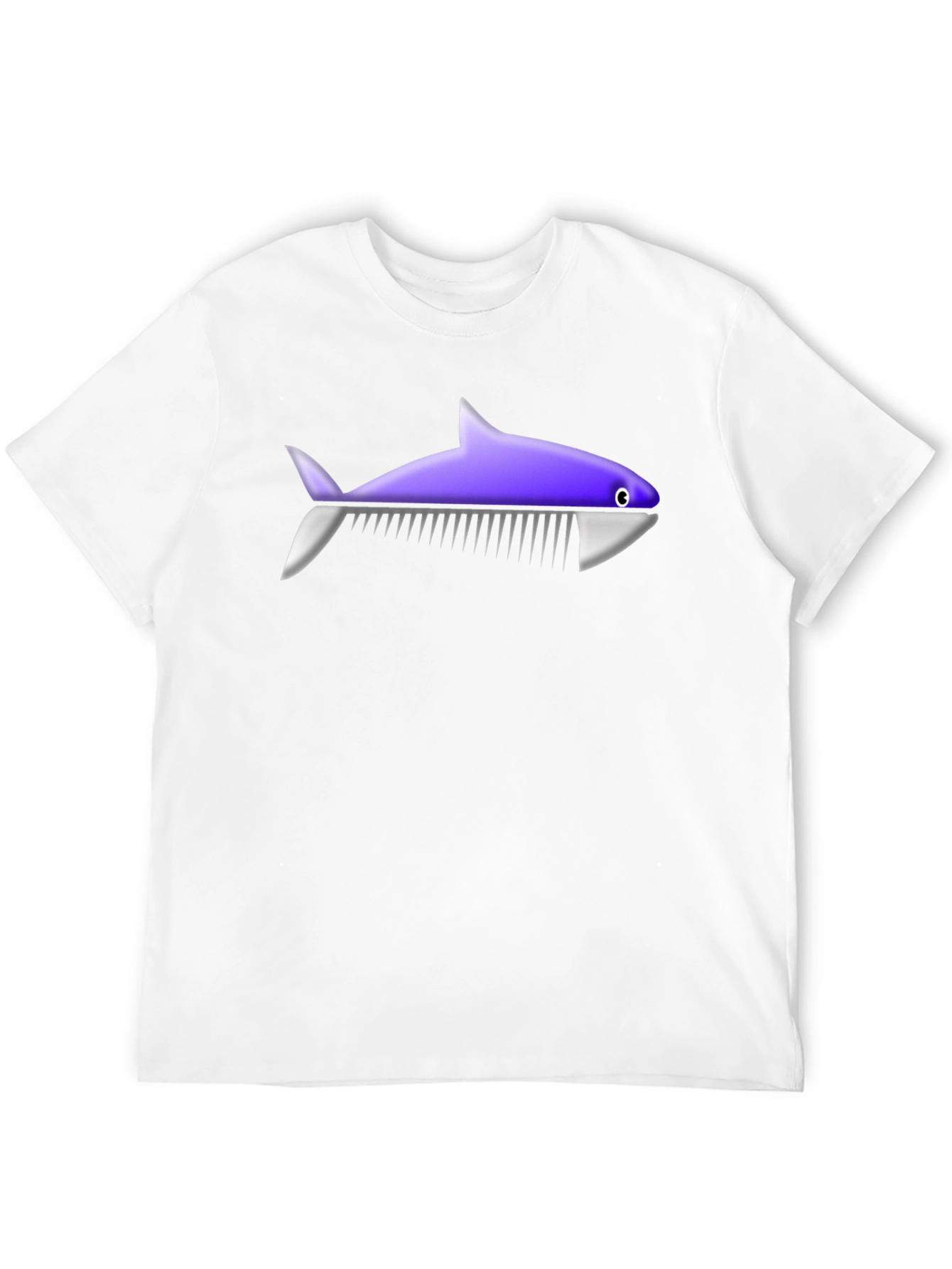 Black Novelty Shark Comb T-Shirt - Unique Graphic Tee view 12