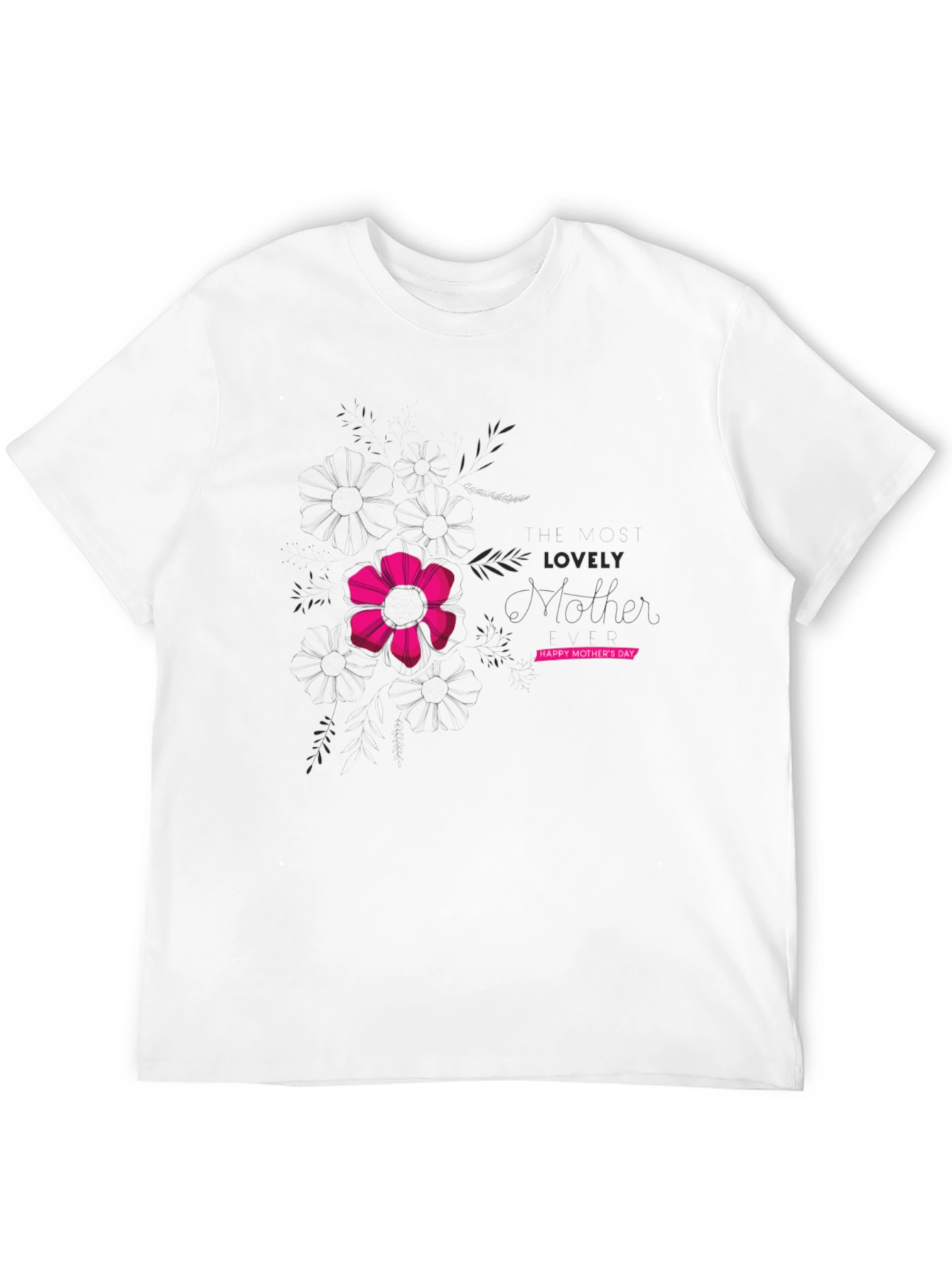 Black Lovely Mother's Day Black Graphic T-Shirt view 12