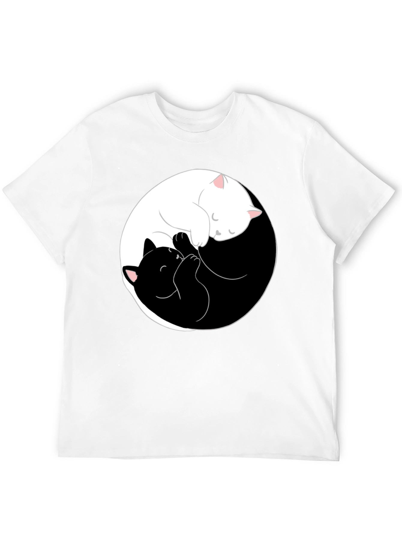 Black Yin Yang Cats T-Shirt - Black view 12