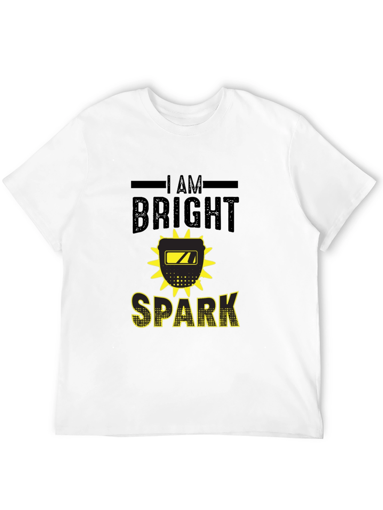 Black Bright Spark Welder T-Shirt - Black Cotton Tee view 12