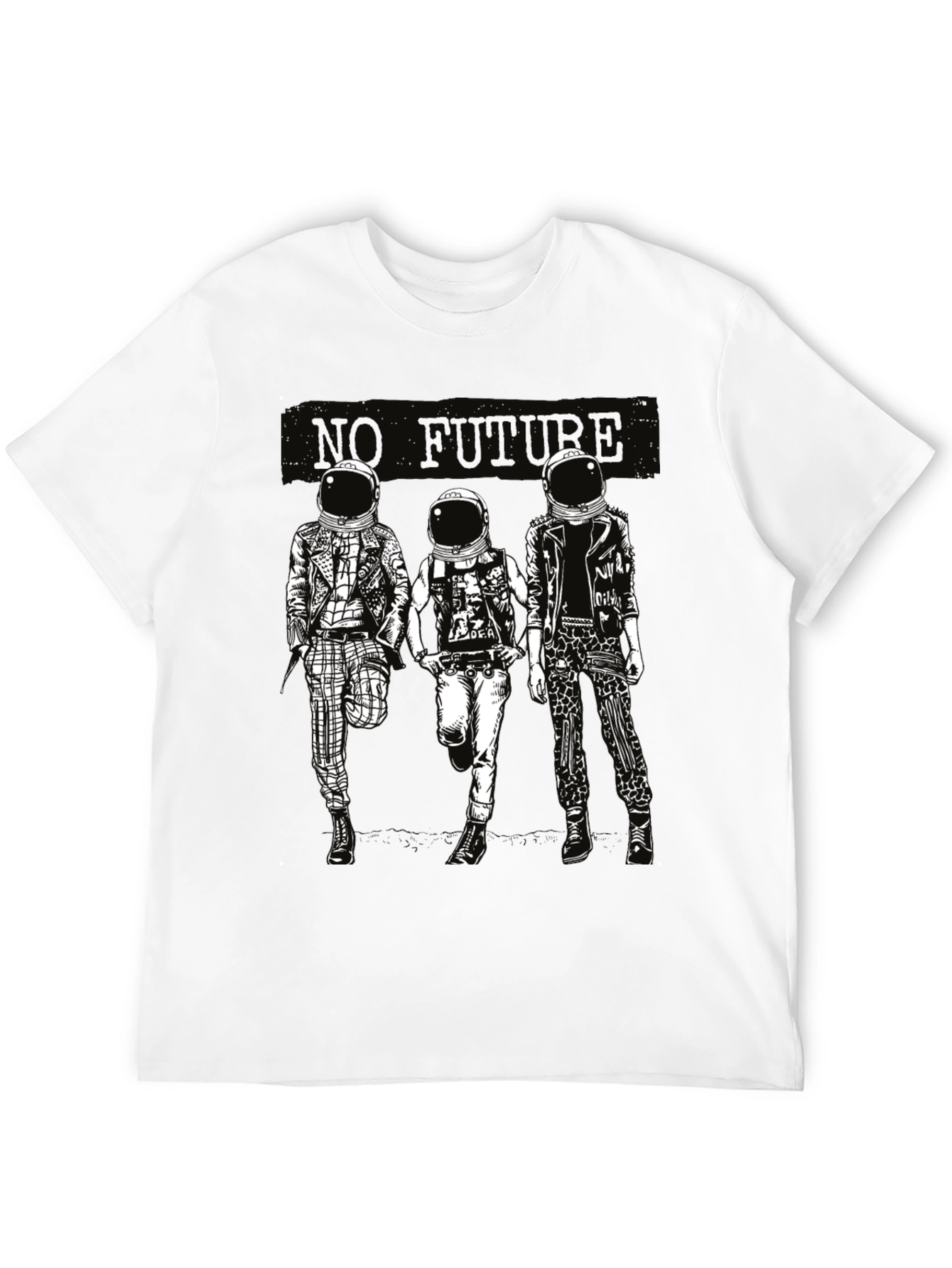 No Future Astronauts Black Graphic Tee - 12