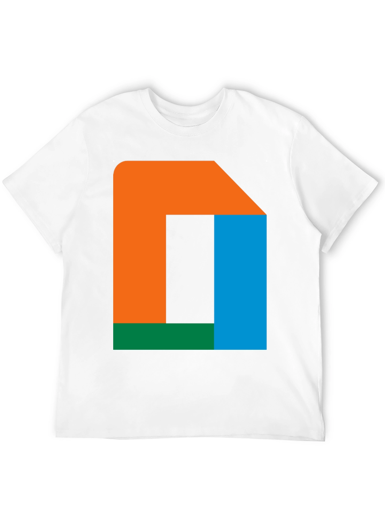 Black Abstract Color Block T-Shirt - Modern Geometric Design view 12