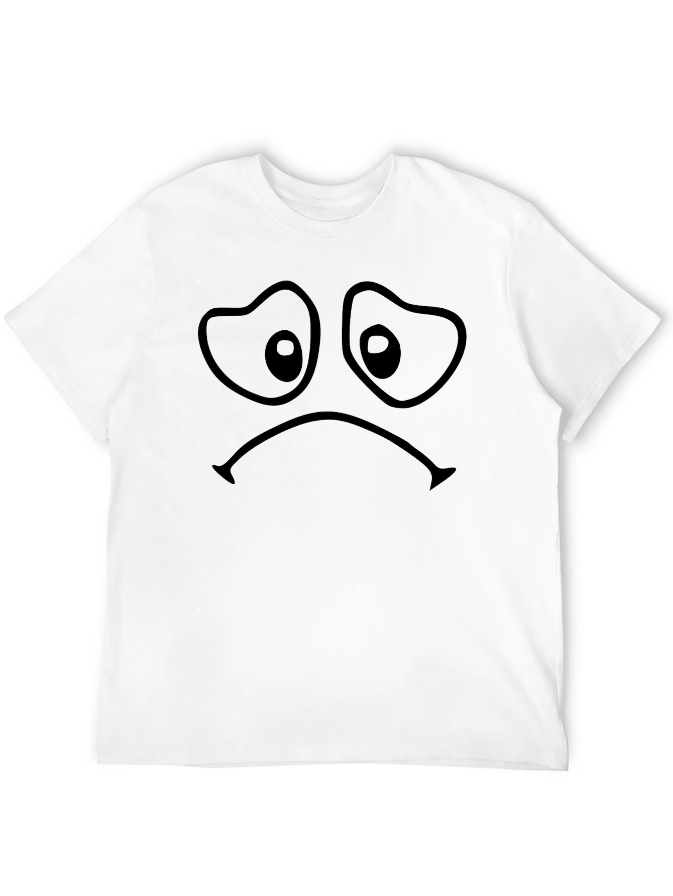 Black Sad Face Graphic T-Shirt - Unisex view 12