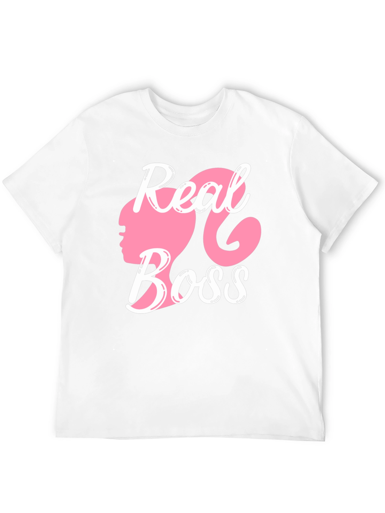 Black Real Boss T-Shirt Pink Silhouette view 12