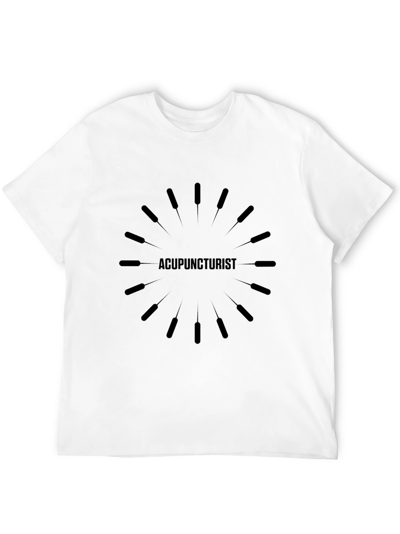 Black Acupuncturist Graphic T-Shirt - Unisex Black Tee view 12