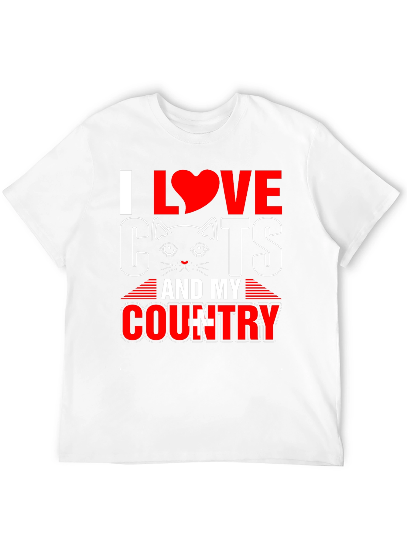 Black I Love Cats and My Country T-Shirt view 12