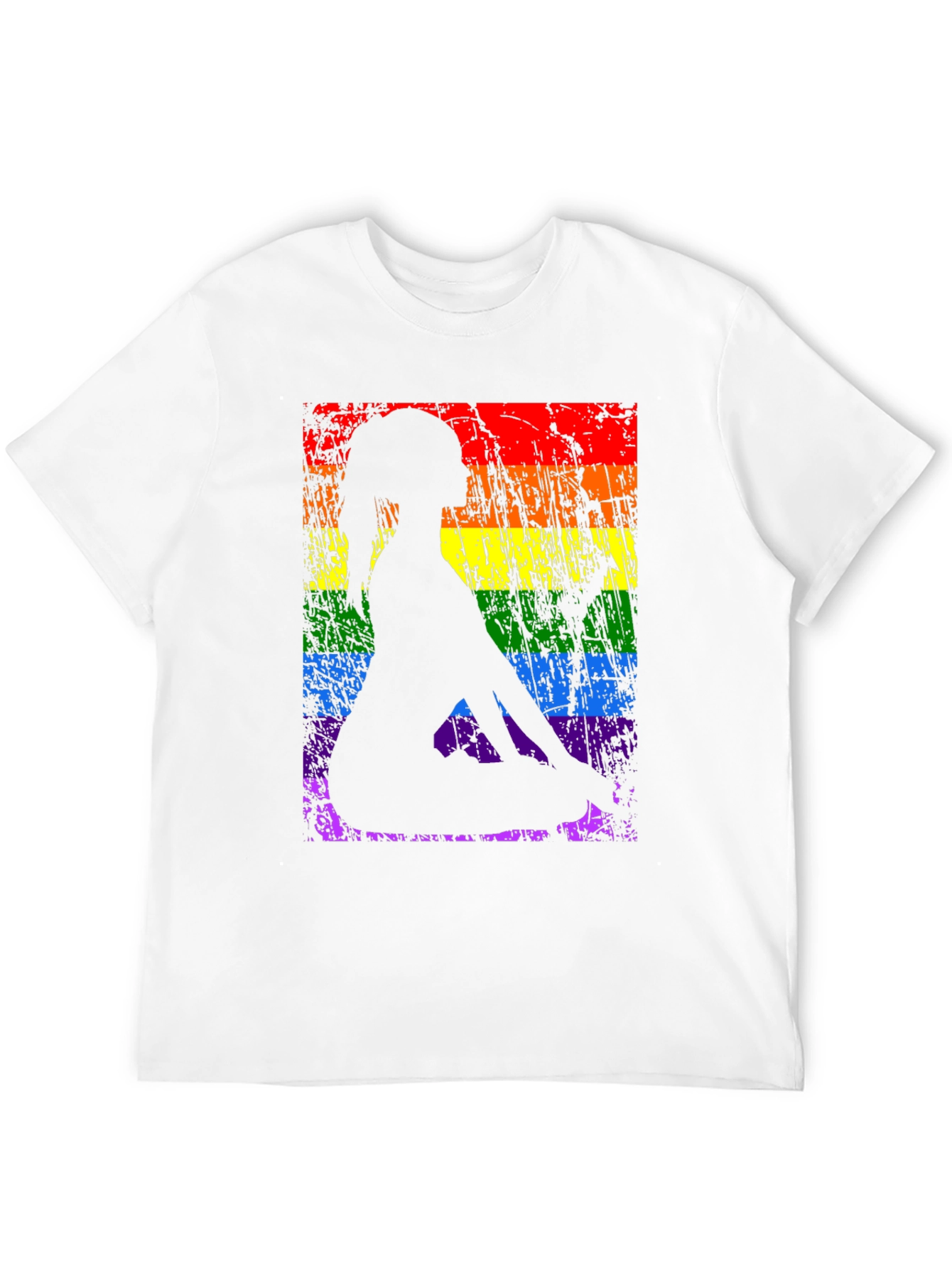 Black Yoga Pose LGBTQ Pride T-Shirt view 12