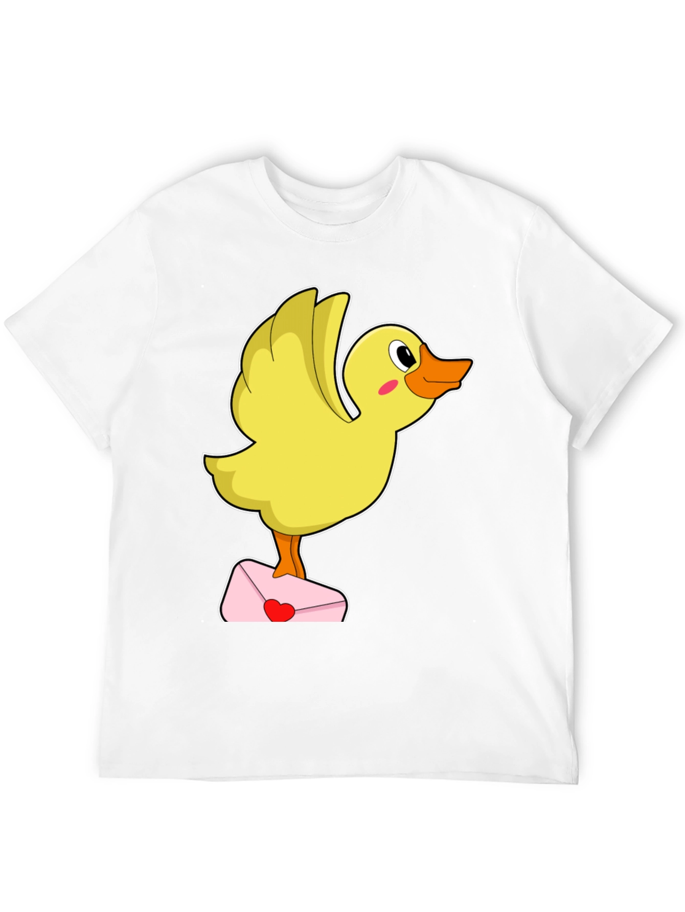 Black Duck with Love Letter T-Shirt - Cute Valentine's Day Gift! view 12