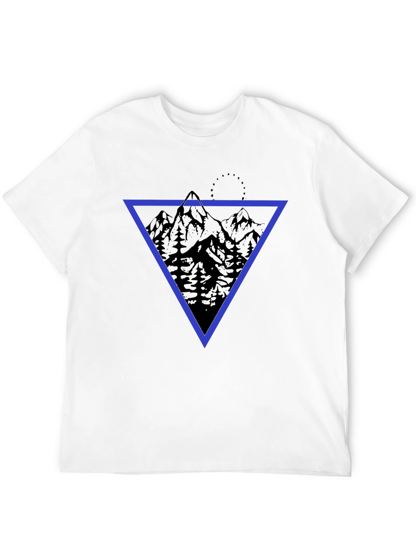 Black Geometric Mountain Print T-Shirt view 12