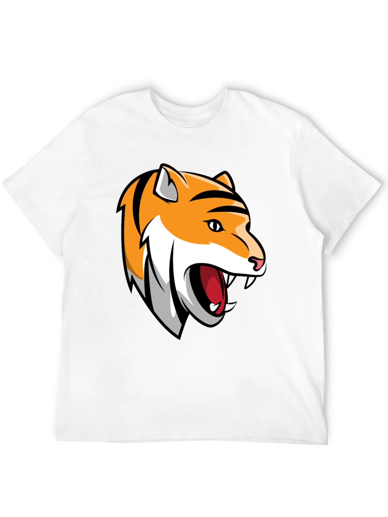 Black Roaring Tiger Graphic Tee - Black Cotton T-Shirt view 12