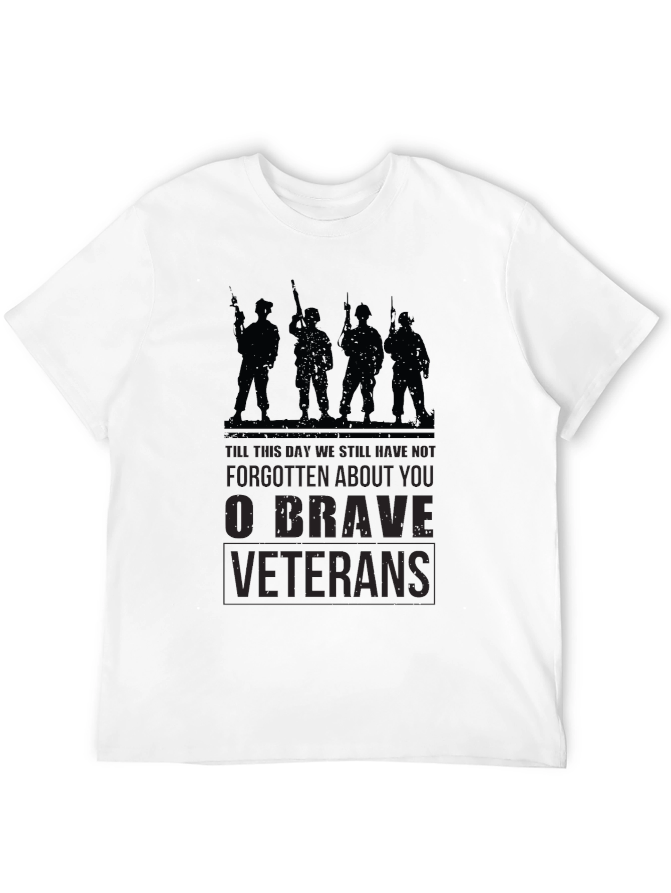 Black O Brave Veterans Graphic T-Shirt - Military Tribute Tee view 12