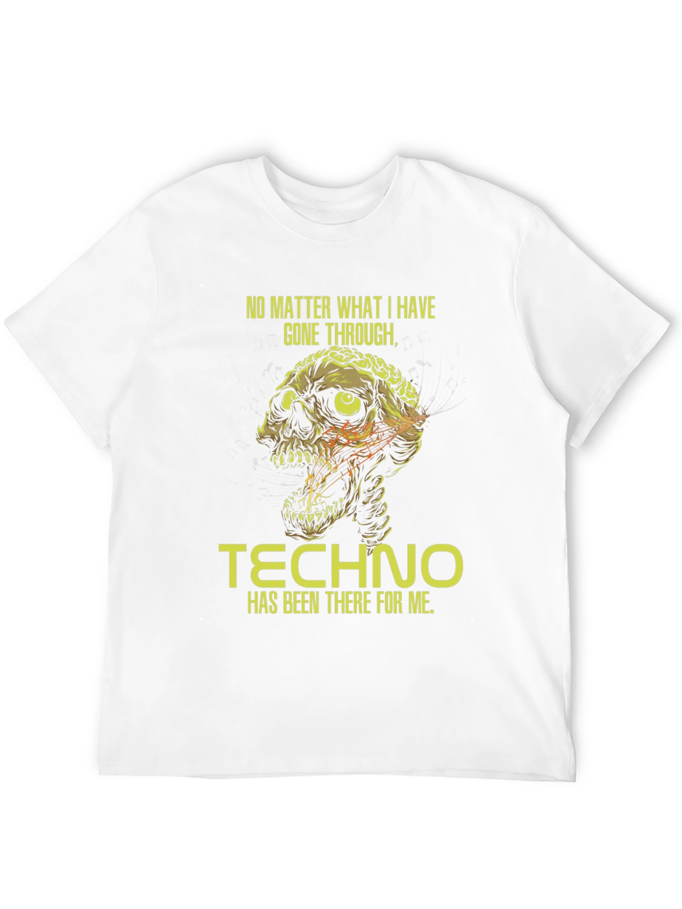 Black Techno Skull Graphic T-Shirt view 12