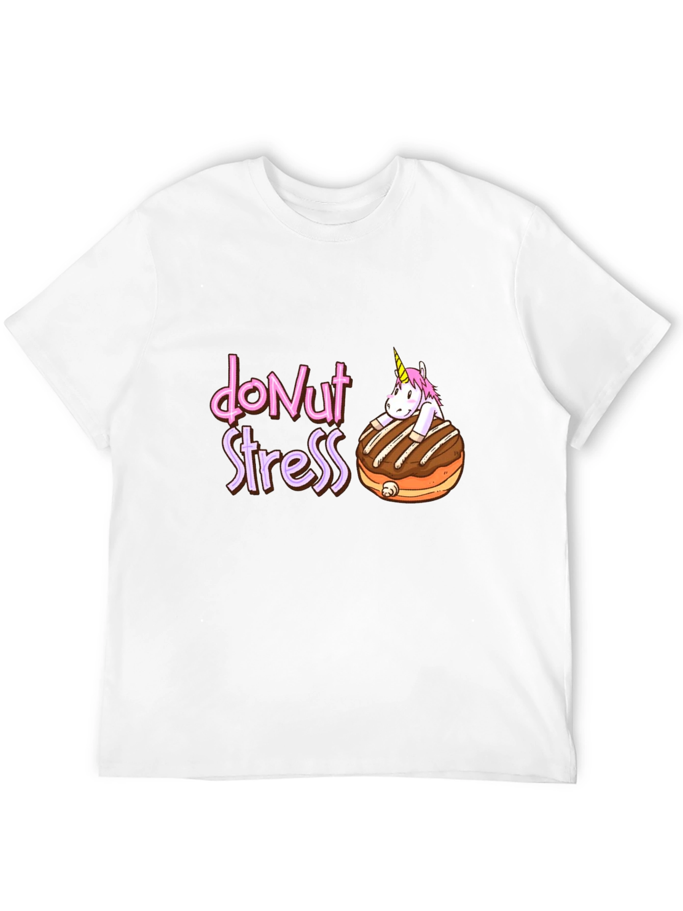 Black Donut Stress T-Shirt - Cute Unicorn Tee view 12