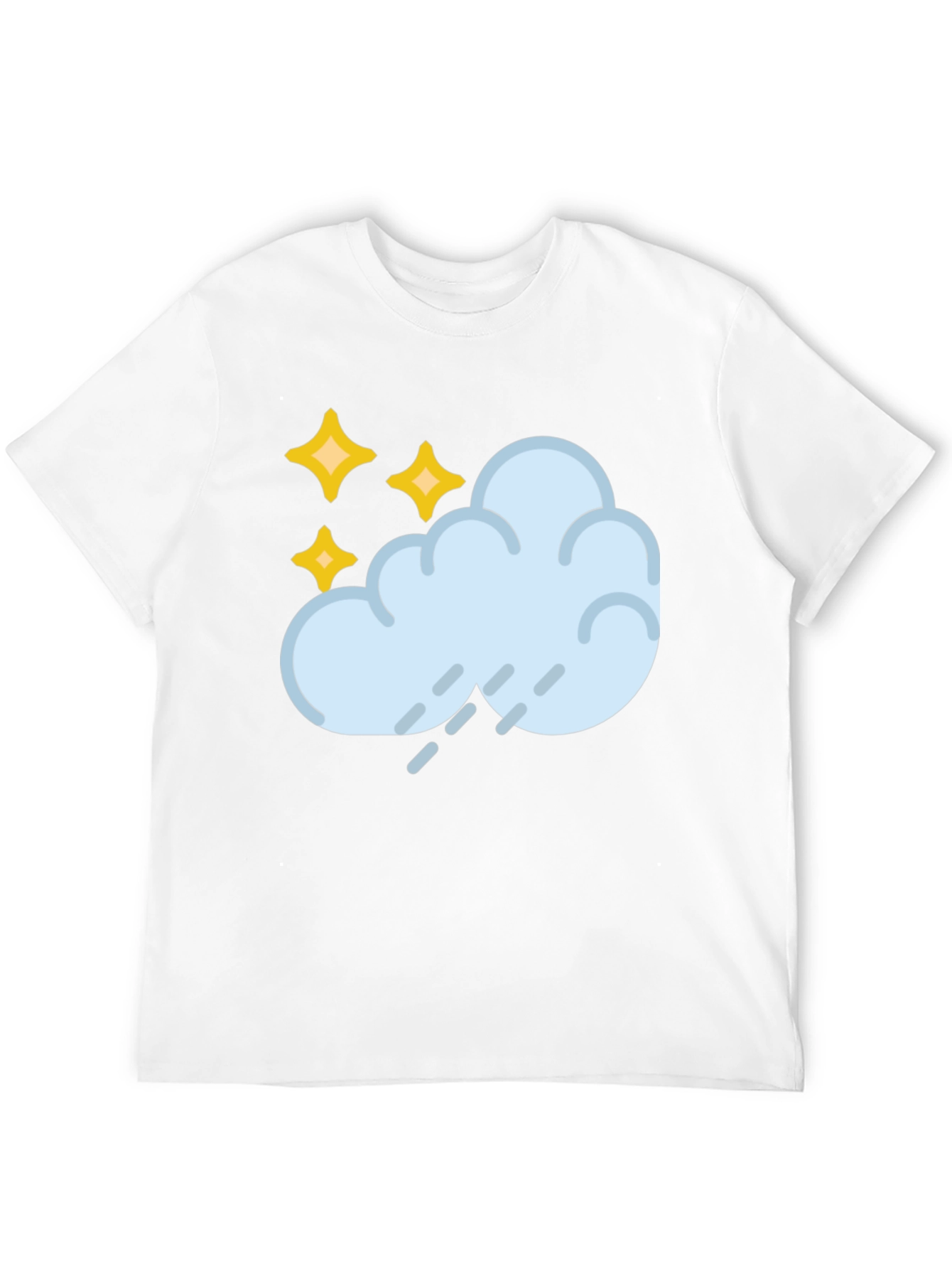 Black Rain Cloud & Stars Graphic Black T-Shirt view 12