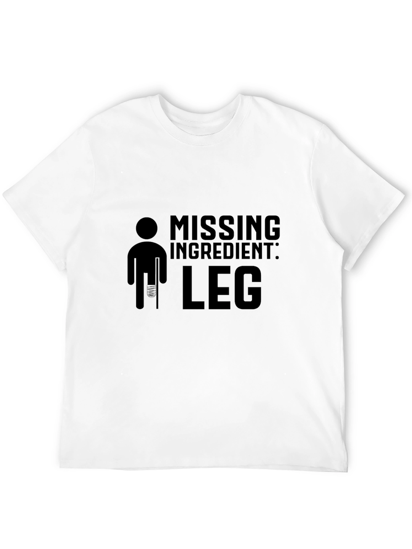 Black Humorous Missing Leg Graphic T-Shirt - Black view 12