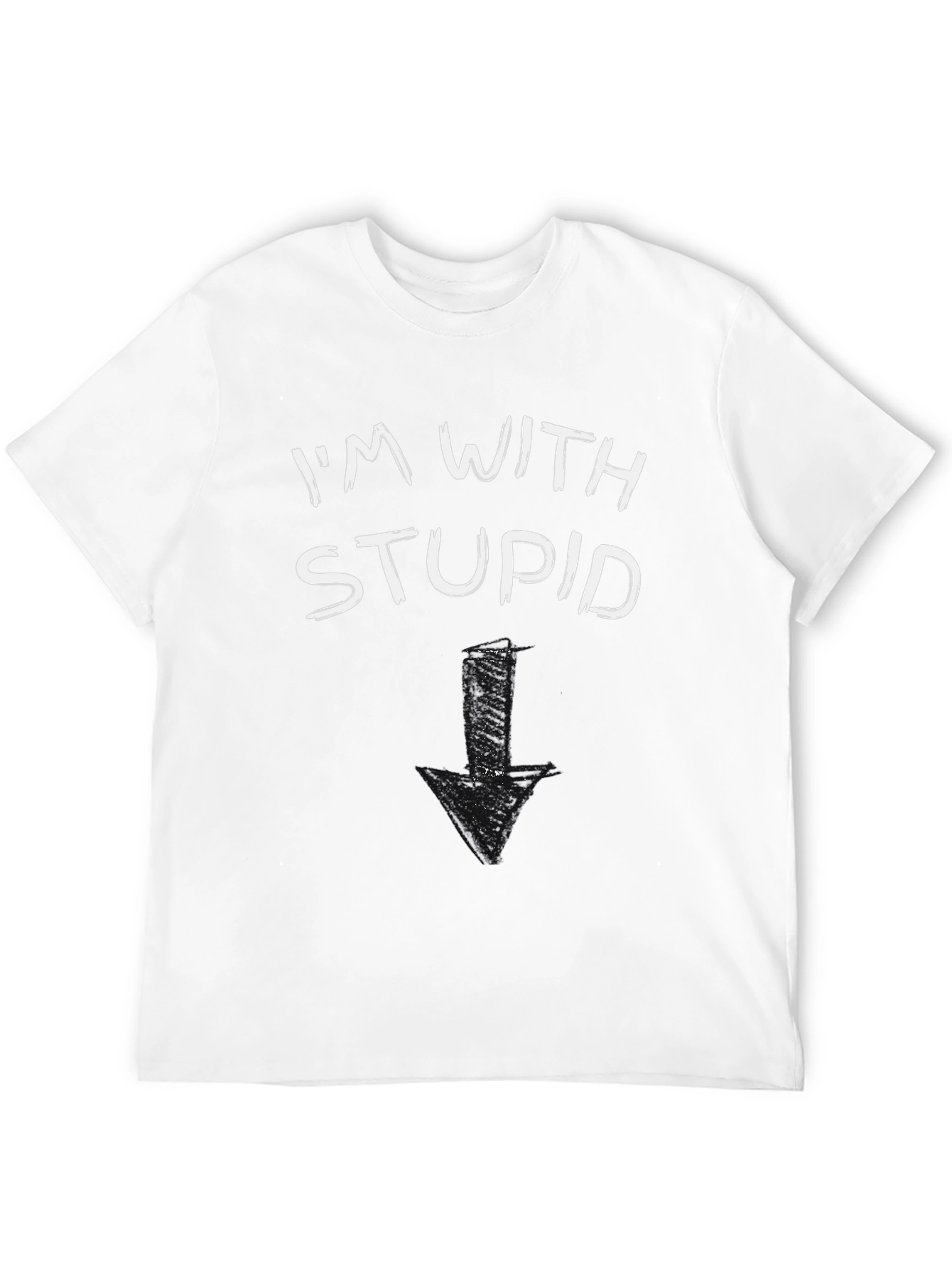 Black I'm With Stupid T-Shirt Funny Arrow Pointing Down view 12