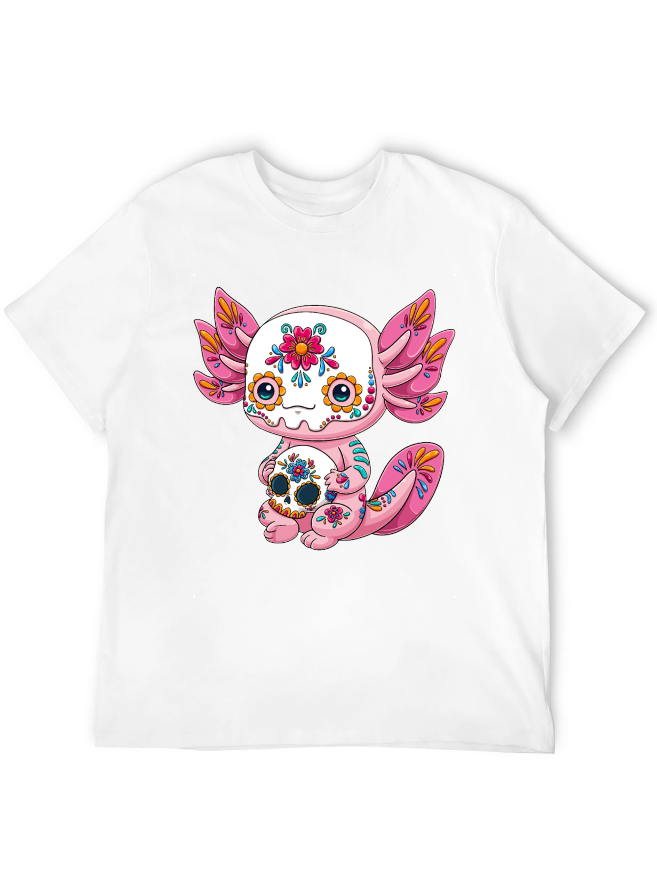 Black Axolotl Sugar Skull Graphic Tee view 12