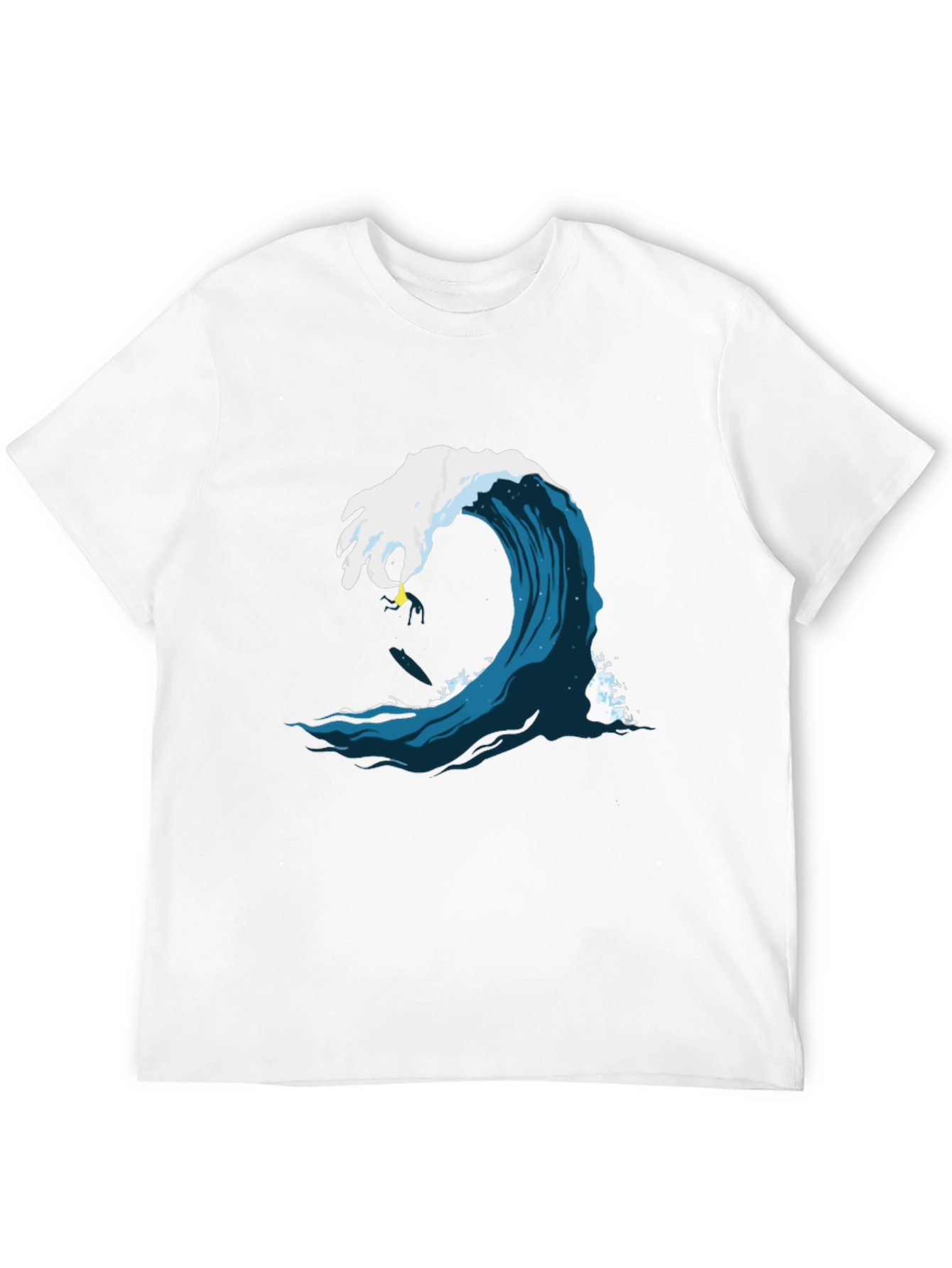 Black Surfer Wave Graphic Tee - Black Cotton Shirt view 12