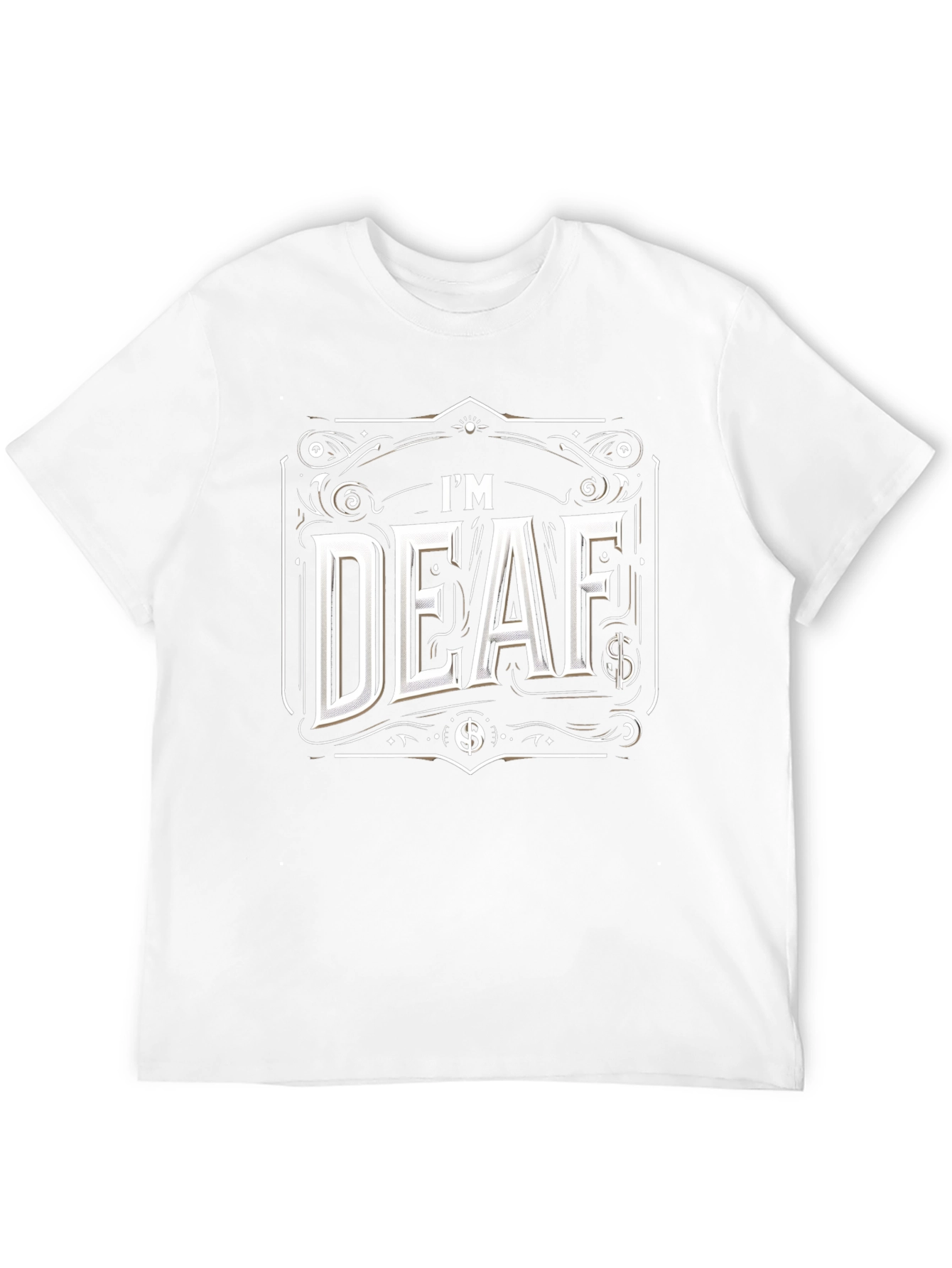 Black I'm Deaf Graphic T-Shirt - Black Cotton Tee view 12