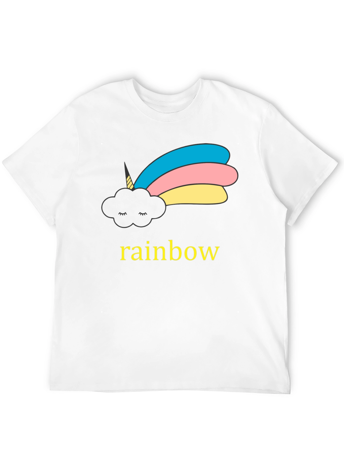 Black Unicorn Cloud Rainbow Graphic Black T-Shirt view 12