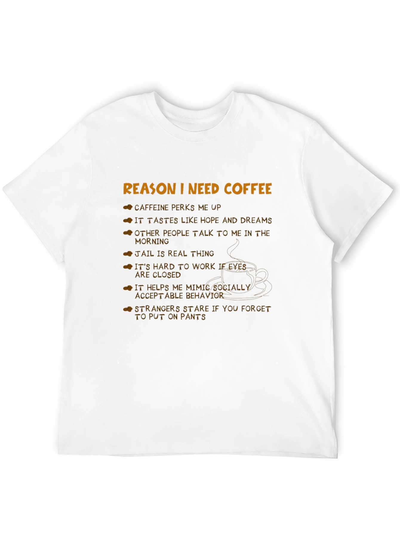 Black Reason I Need Coffee Graphic Tee - Funny Coffee Lover Shirt view 12