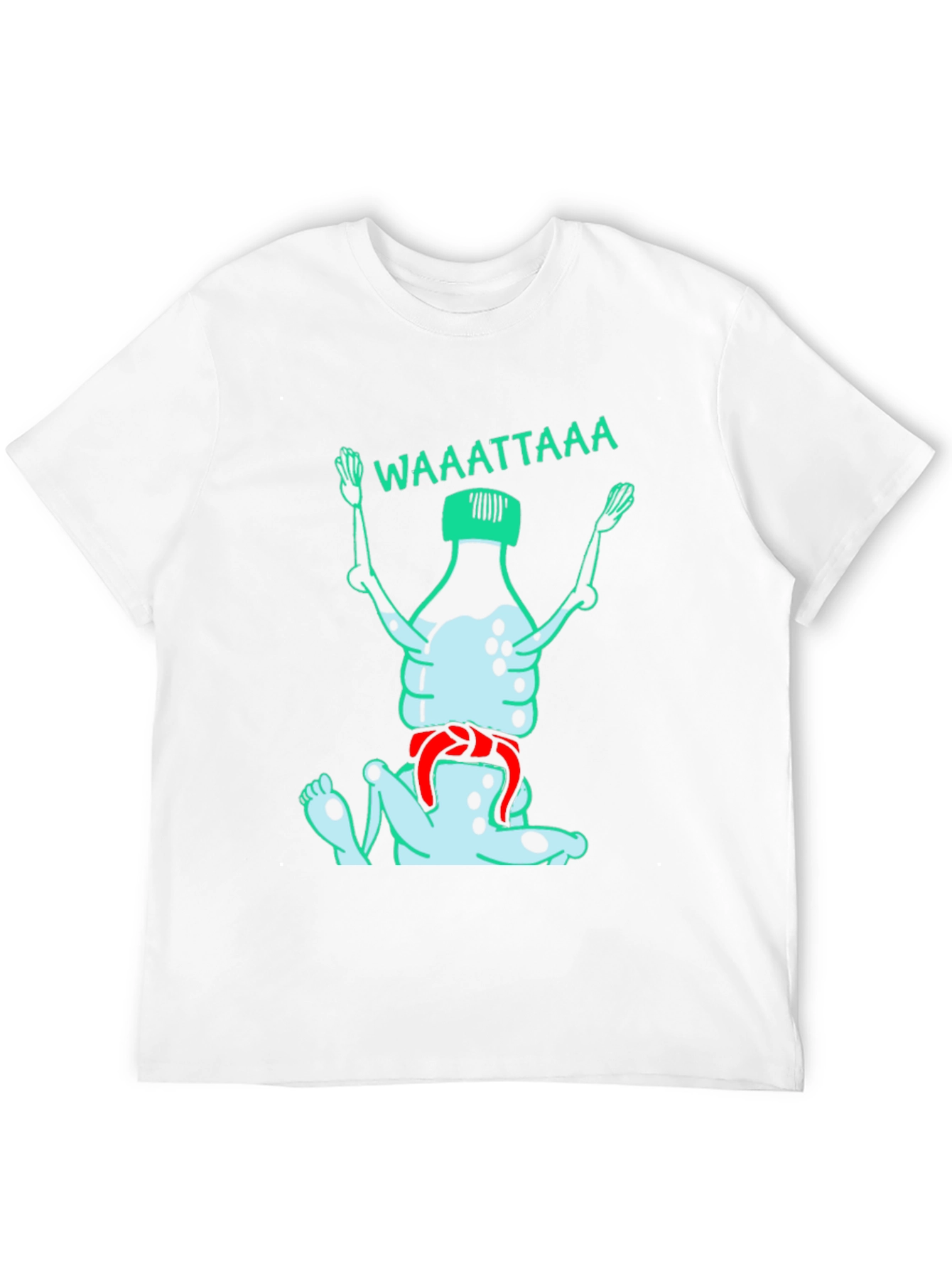 Black Funny Water Bottle Cartoon Graphic T-Shirt view 12