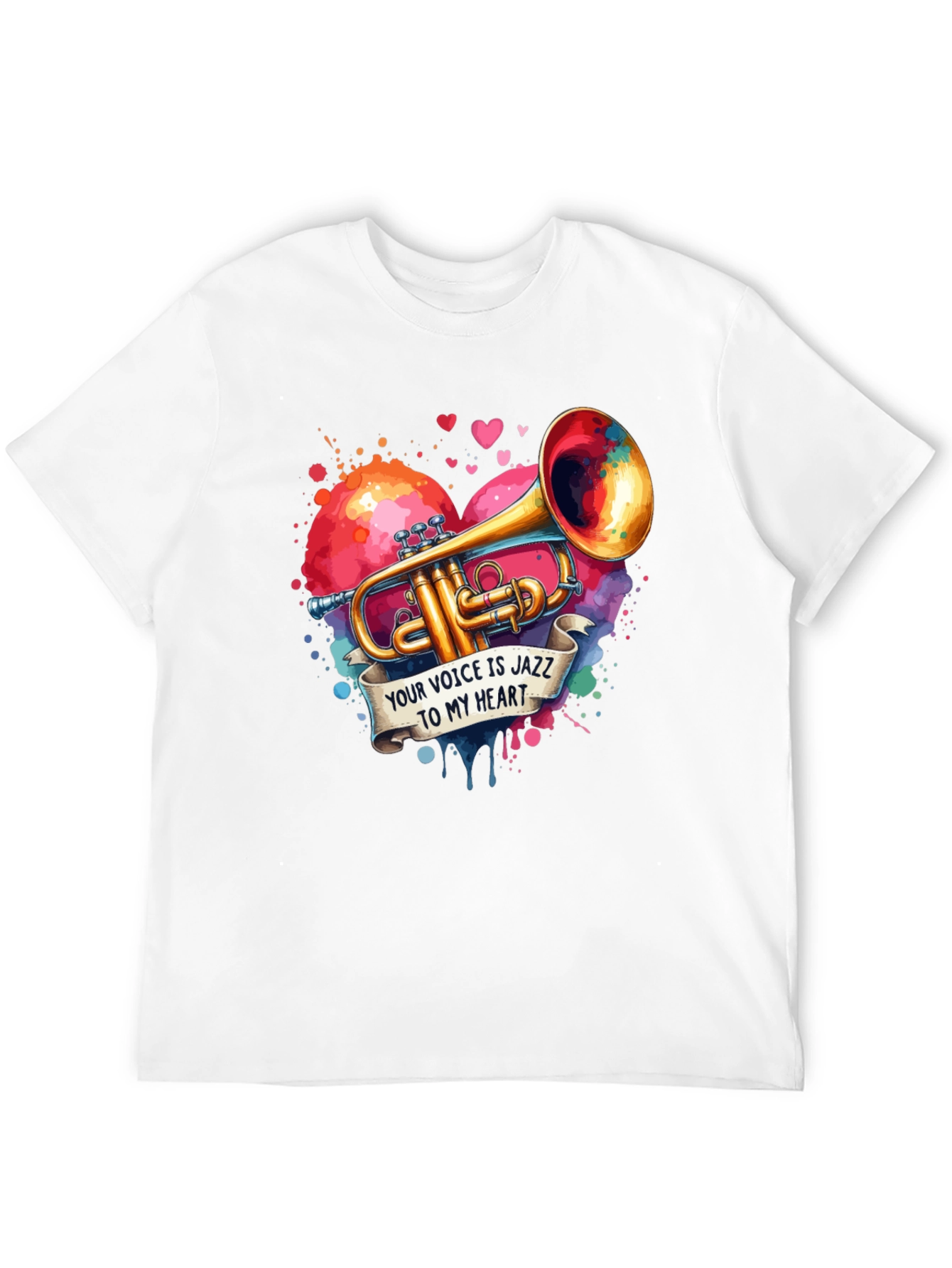 Black Jazz Heart Trumpet Graphic Tee view 12