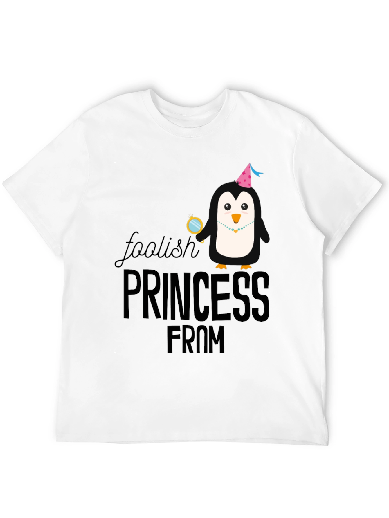 Black Foolish Princess Penguin Graphic T-Shirt view 12