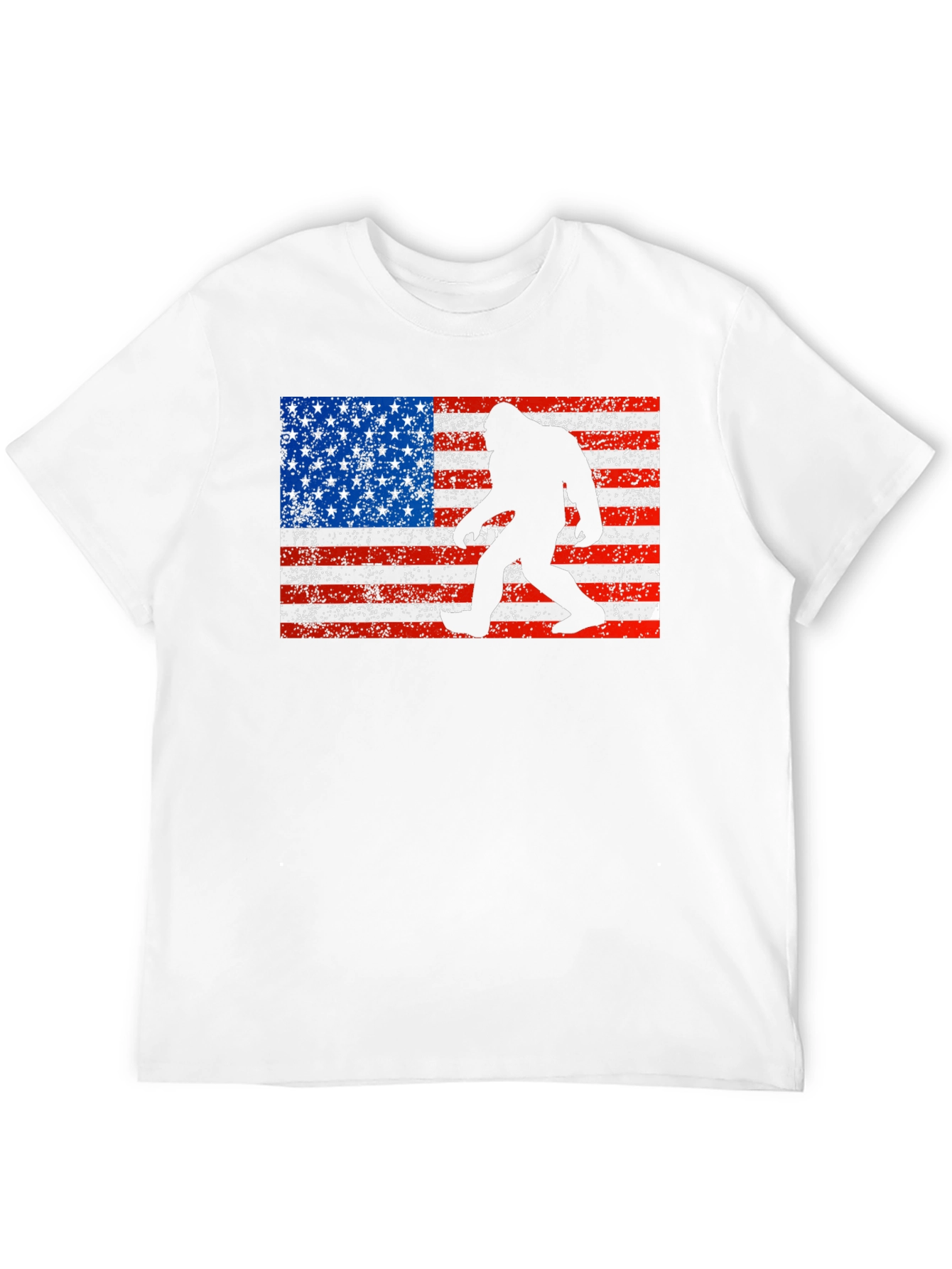 Black Bigfoot American Flag T-Shirt view 12