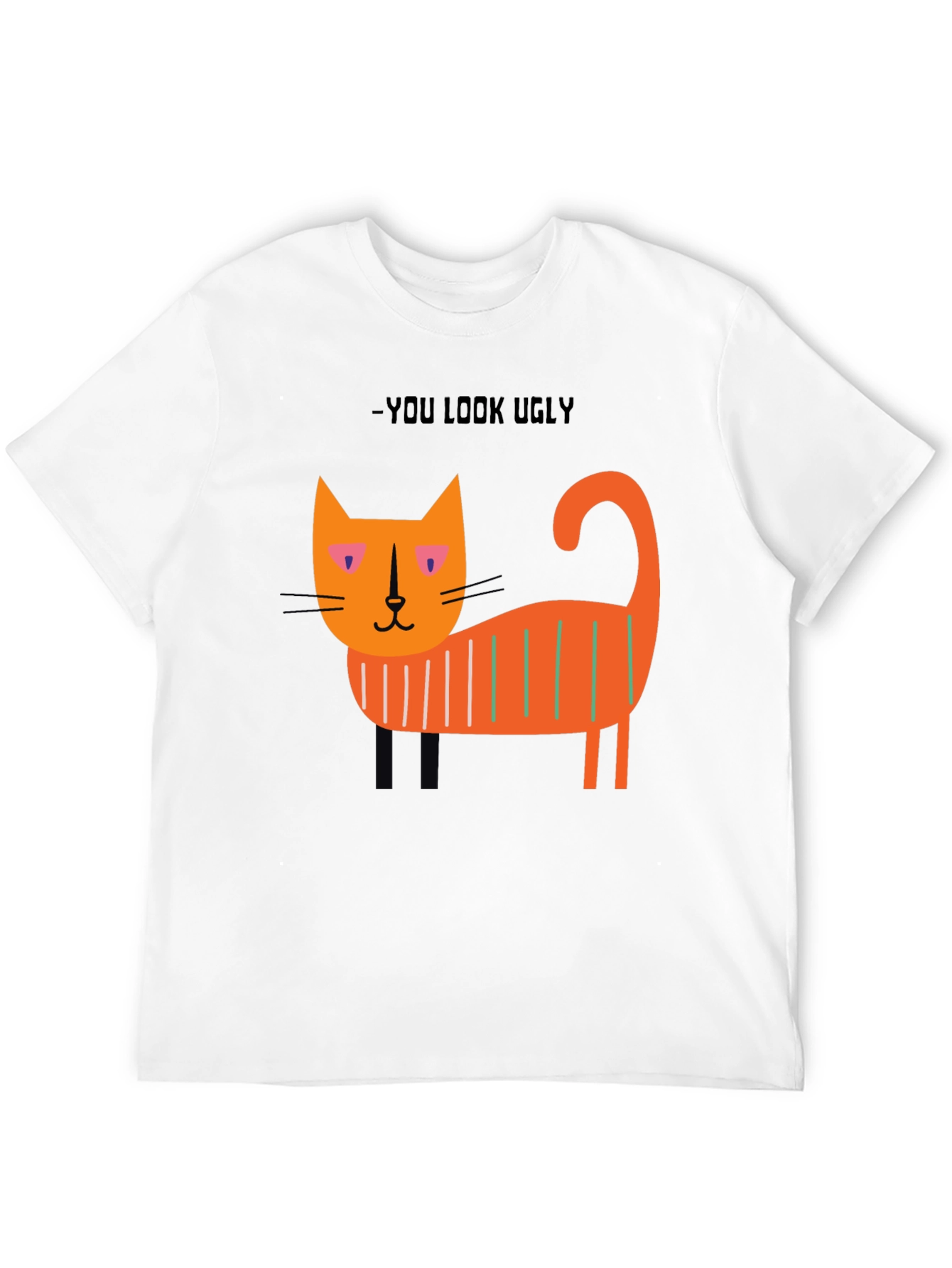 Black Ugly Cat Graphic T-Shirt - Black view 12