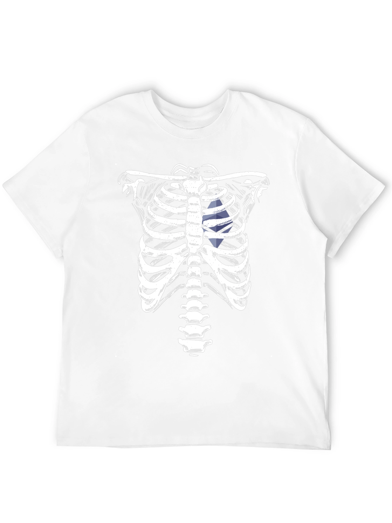 Black Skeleton Rib Cage Graphic Tee - Halloween Costume view 12