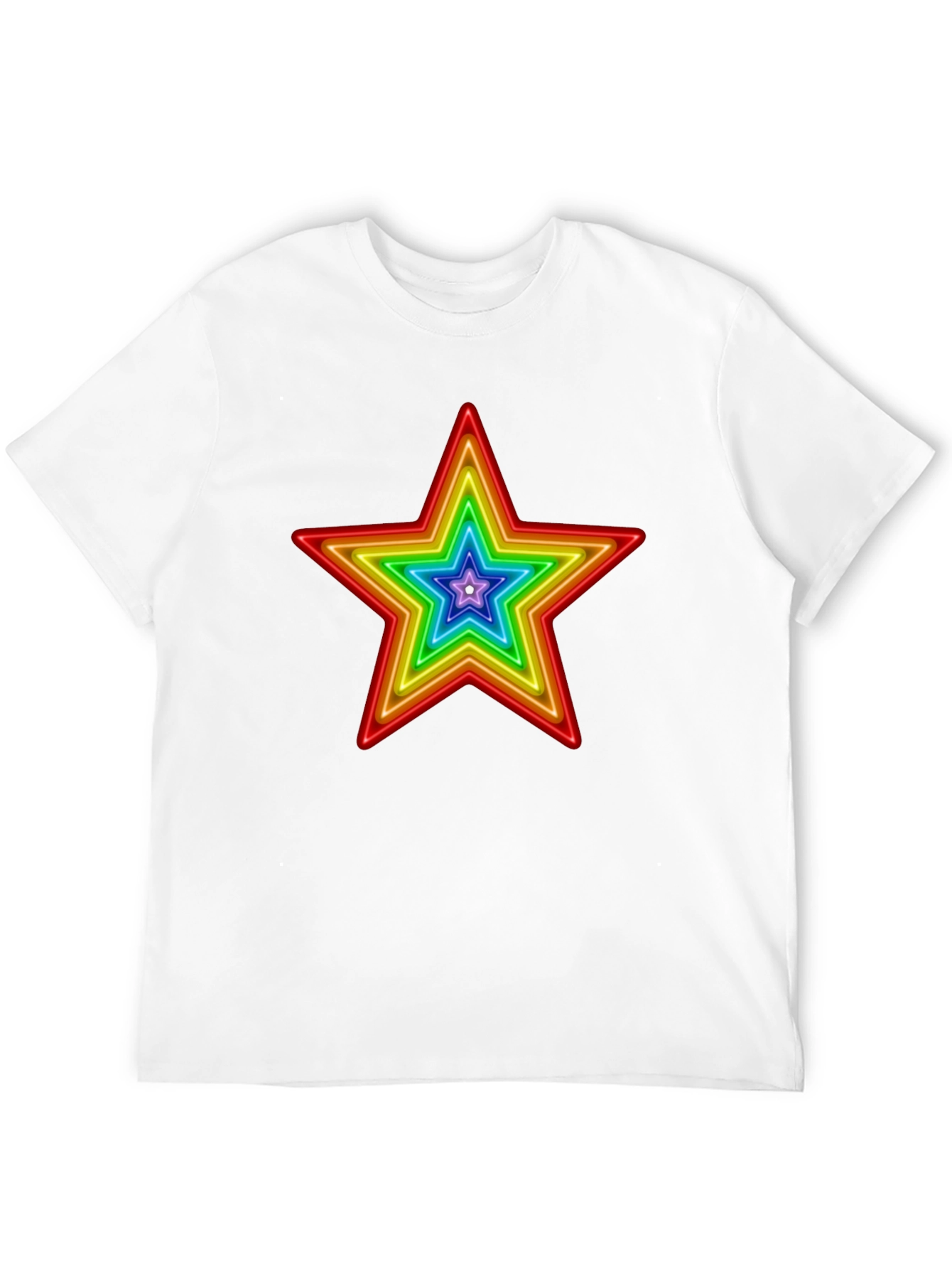 Black Rainbow Star Graphic Print T-Shirt view 12
